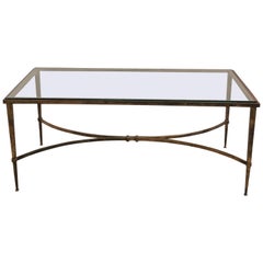 Iconic Gilt and Red Fer Battu Table by Maison Ramsay, France, 1970s