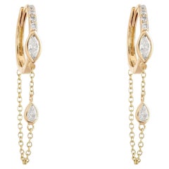 0.45ct Fancy & White Diamond Iconic Golden 14K Gold Drop Earrings