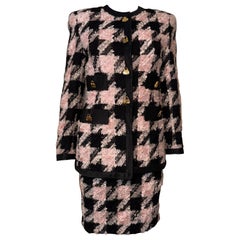 Iconic gorgeous vintage Escada by Margaretha Ley houndstooth skirt suit