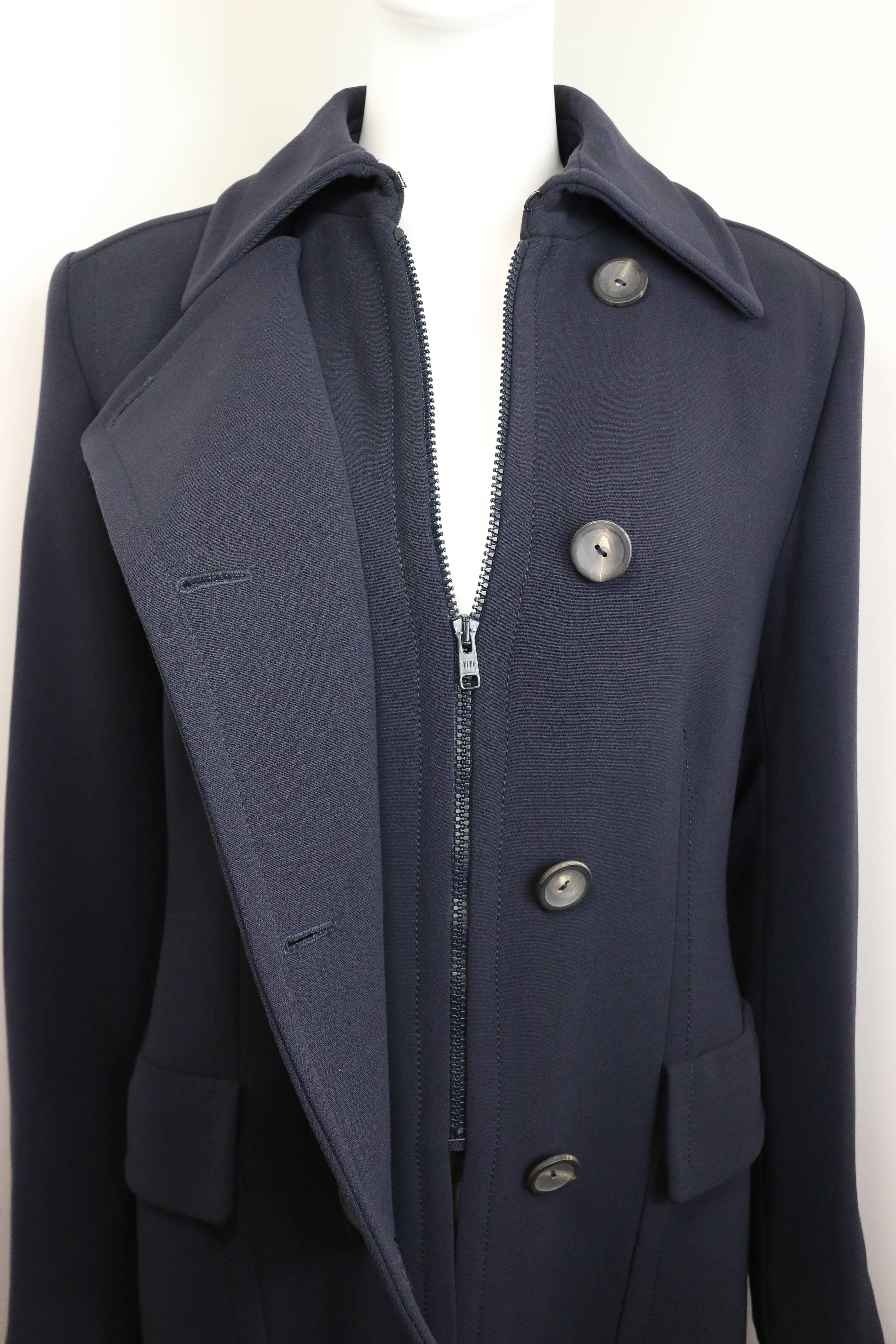 Iconic Gucci by Tom Ford navy long maxi coat 1