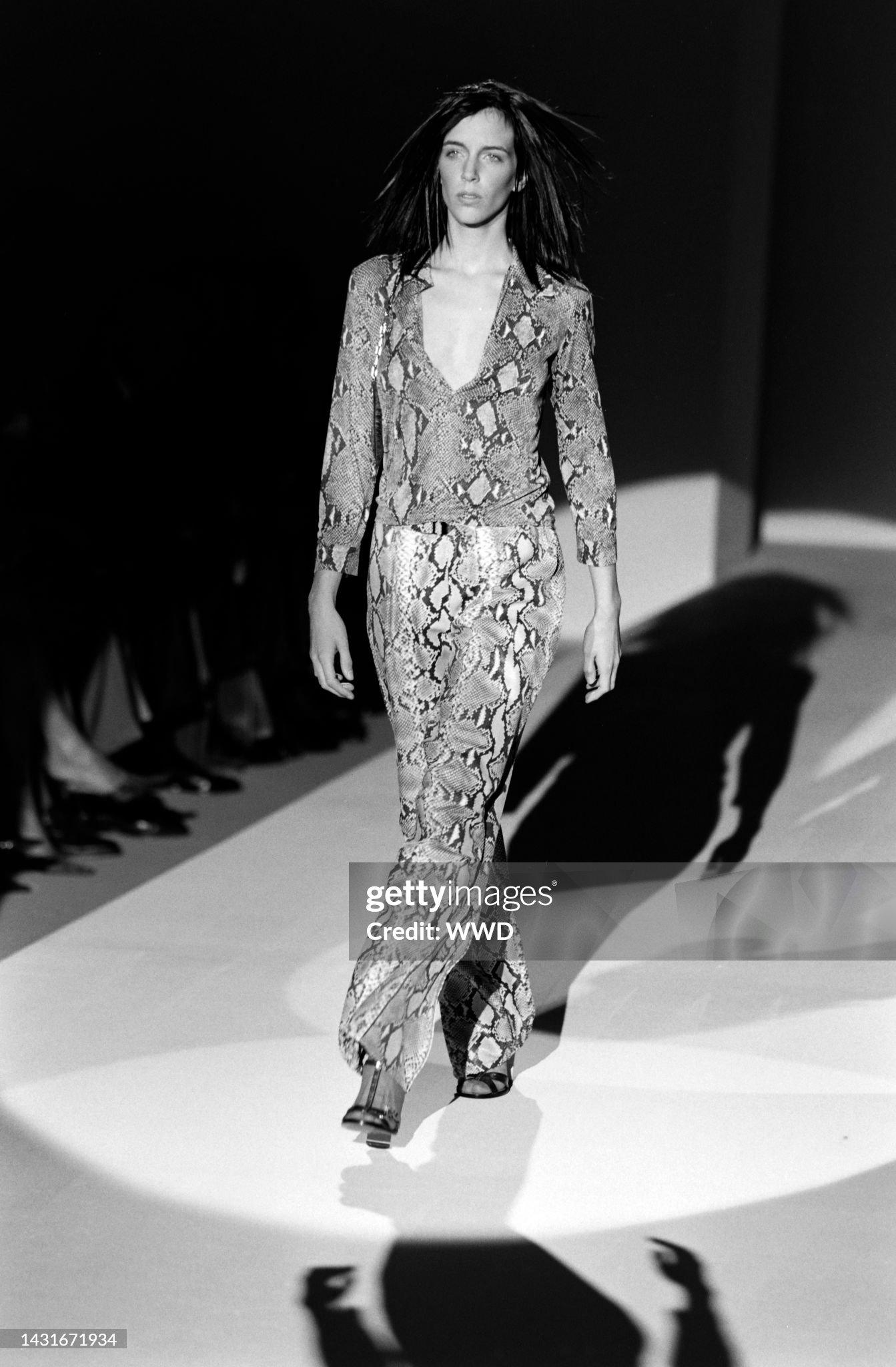 SS 2000 GUCCİ by Tom Ford phyton print pants runway  Iconic For Sale 10