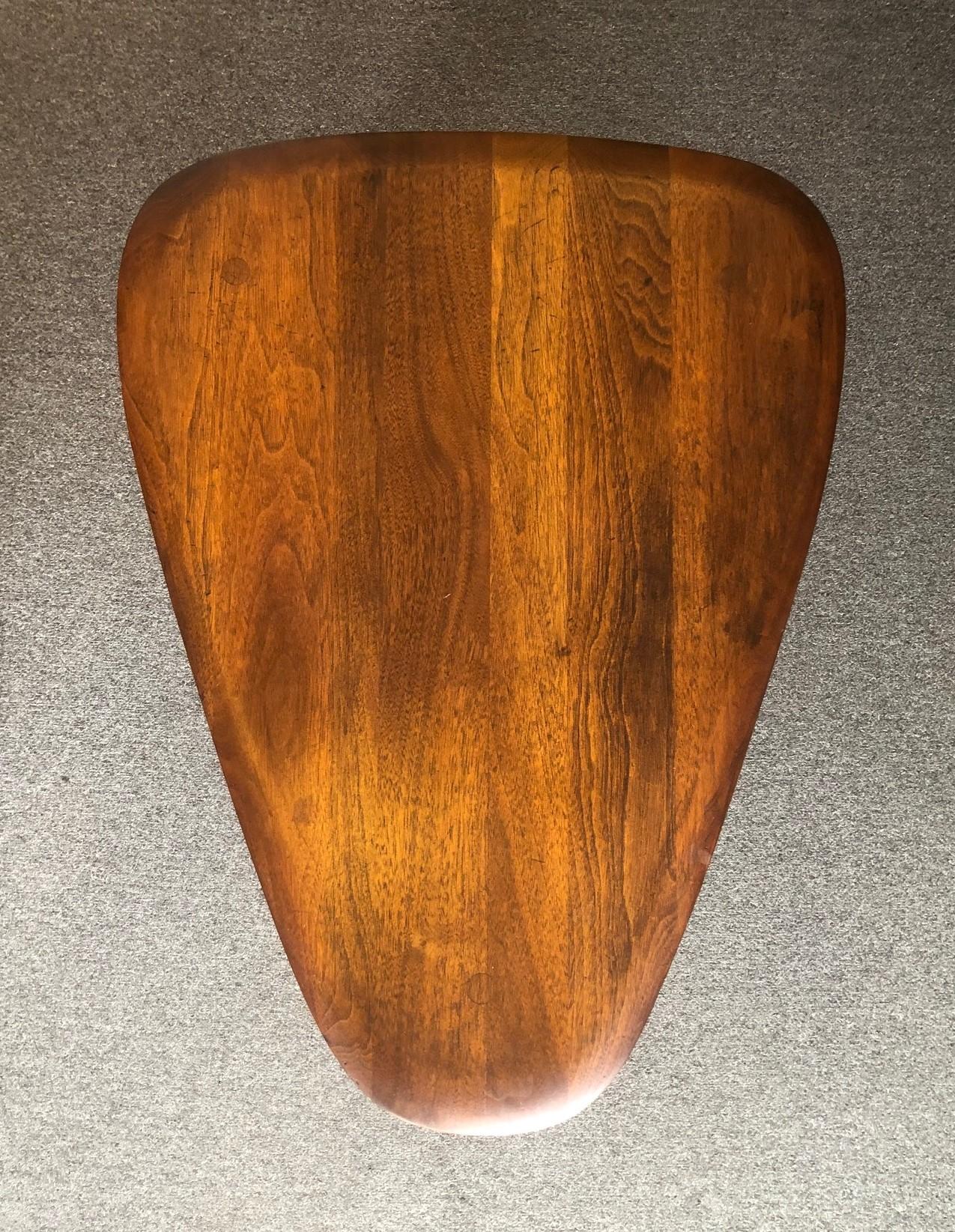 American Iconic Guitar Pick Walnut Side Table by John Keal for Brown Saltman