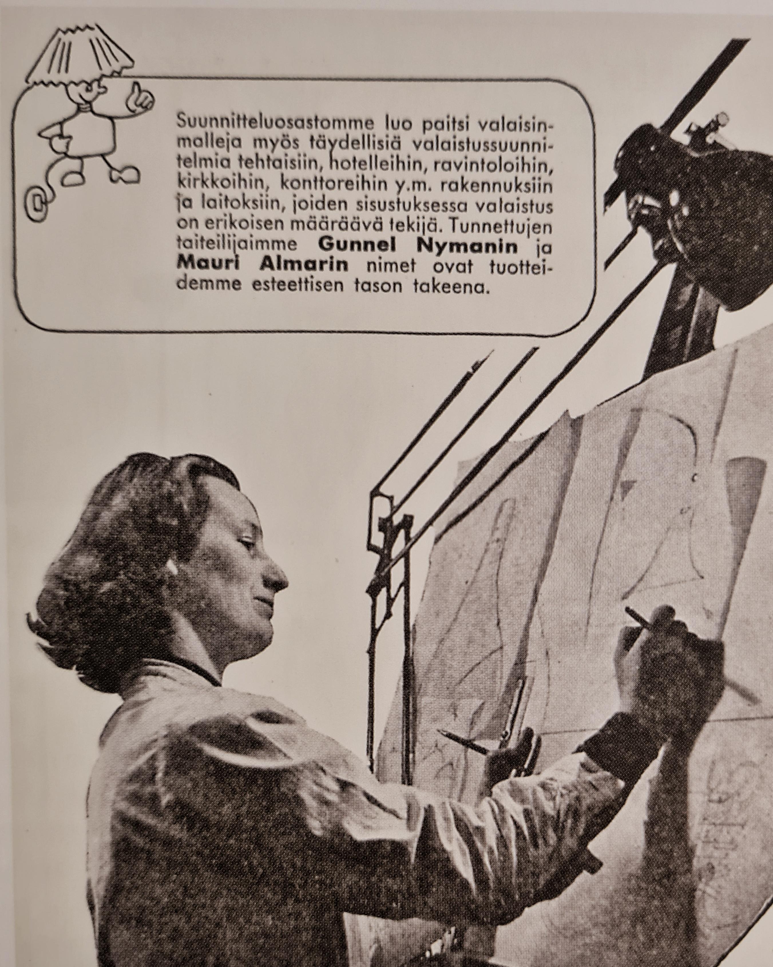 Iconica lampada da terra Gunnel Nyman Domus Academica in ottone traforato, Idman 1947 in vendita 7