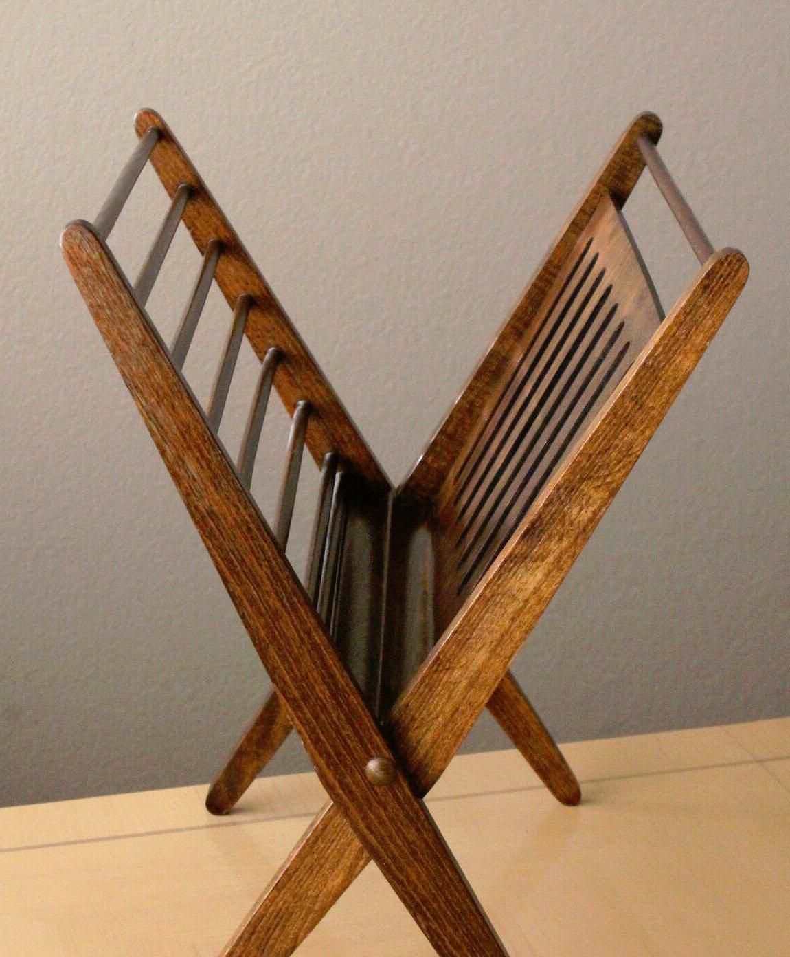 Montenegrin Iconic Handcrafted Rosewood Danish Modern Magazine Rack! Mid Century Decor 1950s For Sale