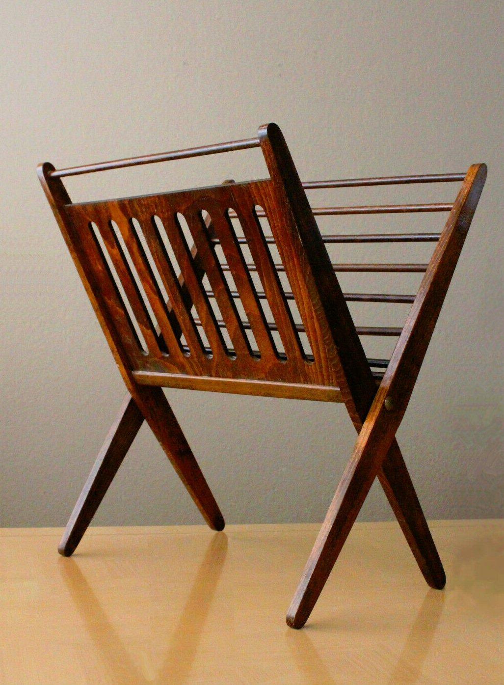 Iconic Handcrafted Rosewood Danish Modern Magazine Rack! Mid Century Decor 1950s For Sale 1