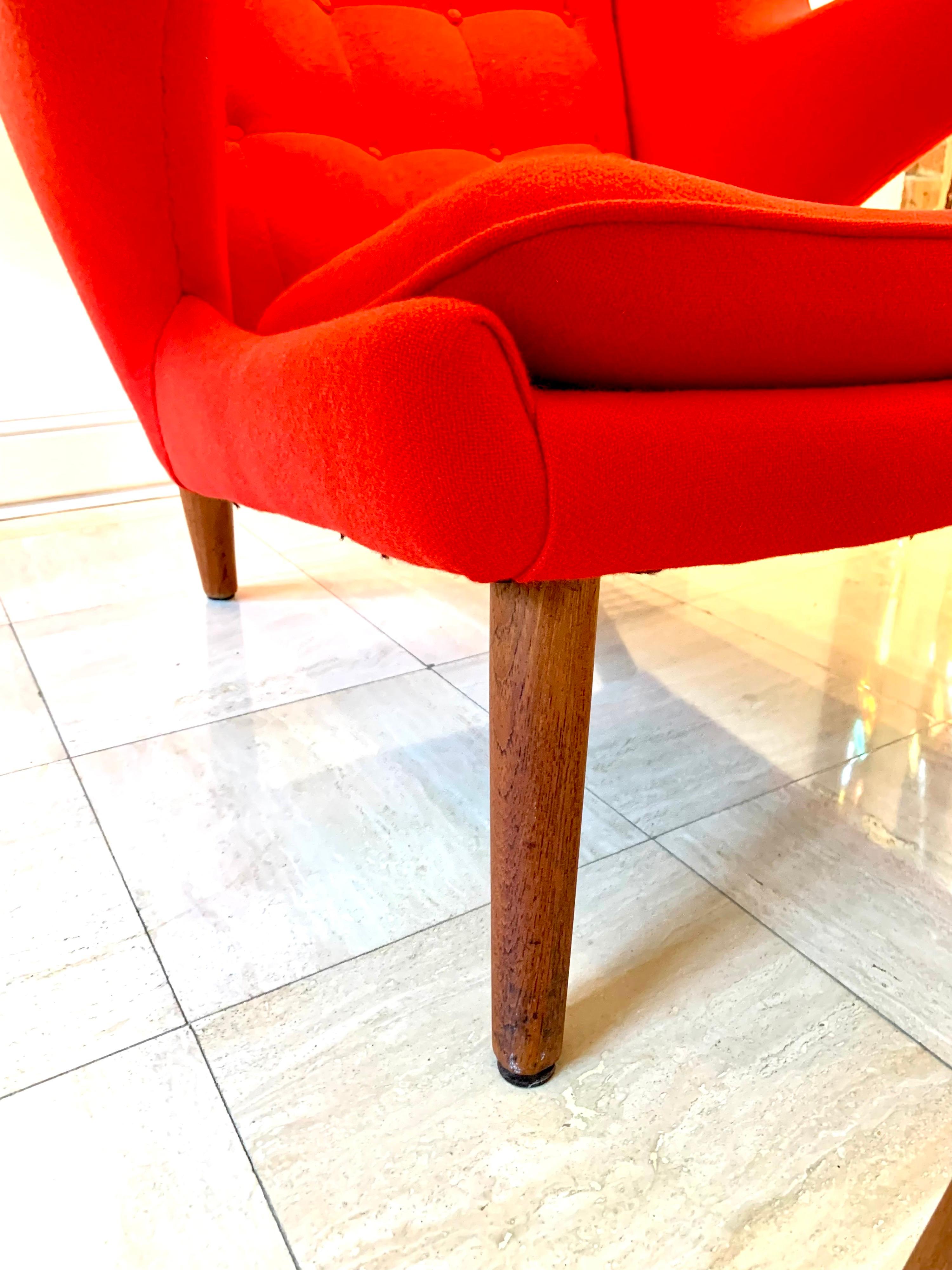 Iconic Hans J. Wegner Signed Papa Bear Chair & Ottoman AP-19 & AP-29 2