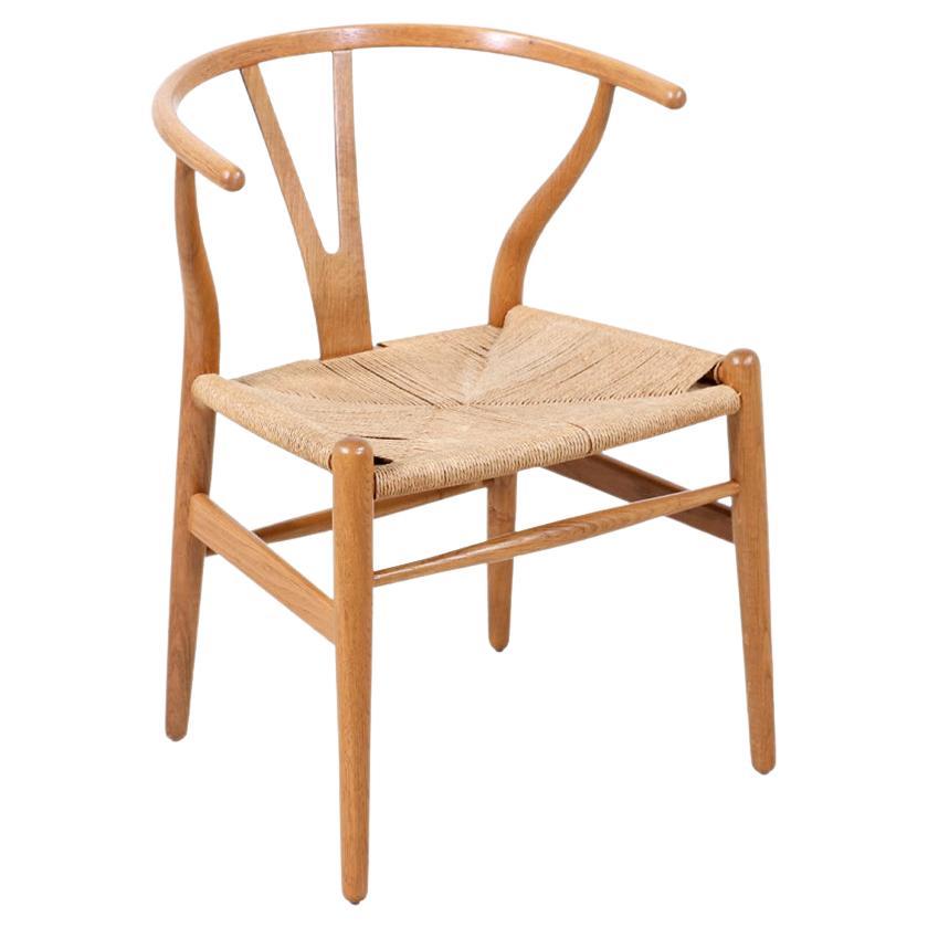 Iconic Hans J. Wegner “Wishbone” Oak Arm Chair for Carl Hansen & Søn