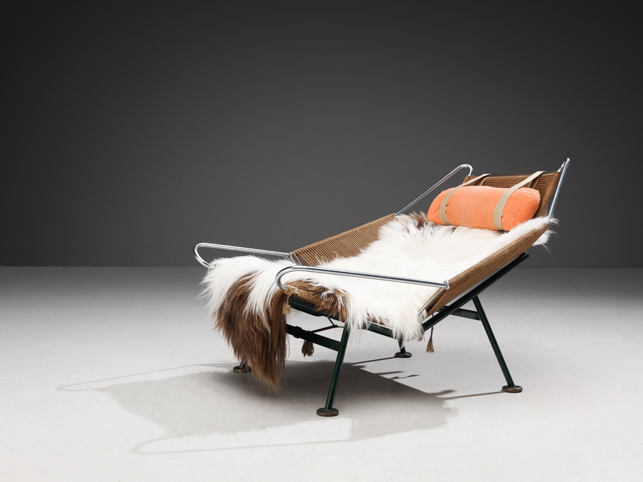 Iconic Hans Wegner ‘Flag Halyard’ Lounge Chair Early Edition Model GE225 5