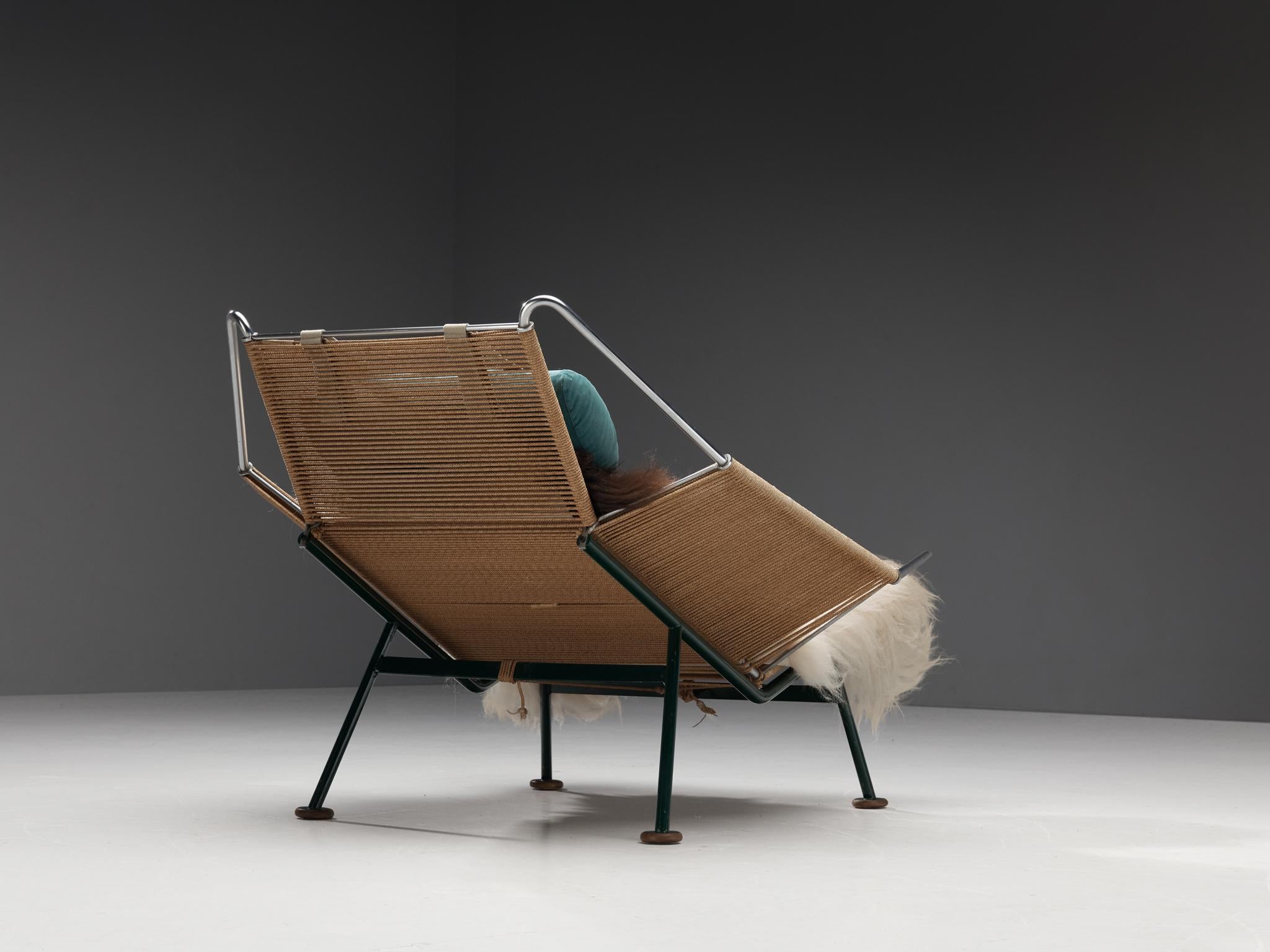 Scandinavian Modern Iconic Hans Wegner ‘Flag Halyard’ Lounge Chair Early Edition Model GE225