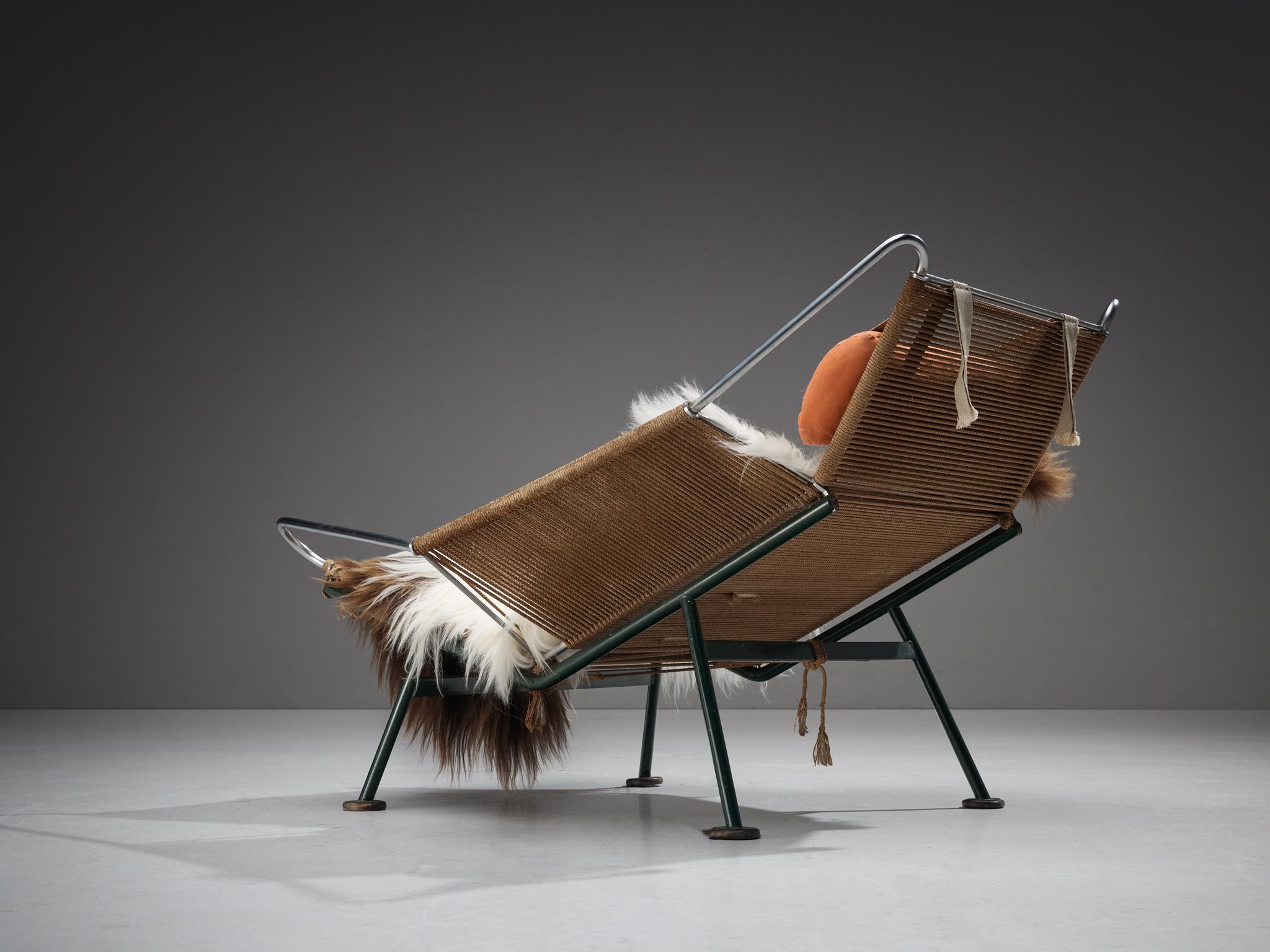 Danish Iconic Hans Wegner ‘Flag Halyard’ Lounge Chair Early Edition Model GE225