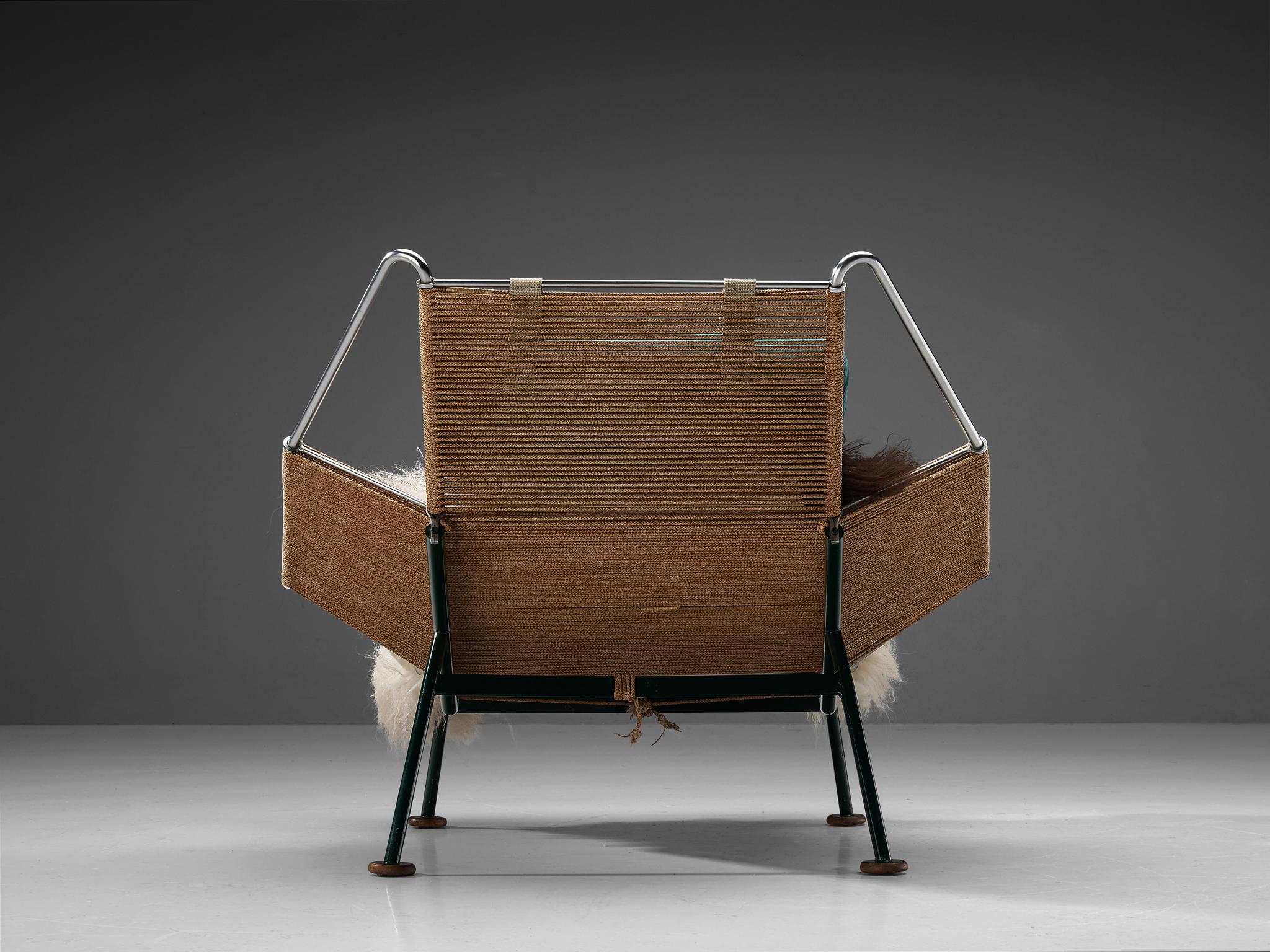 Acier Chaise longue emblématique Hans Wegner 'Flag Halyard', première édition modèle GE225