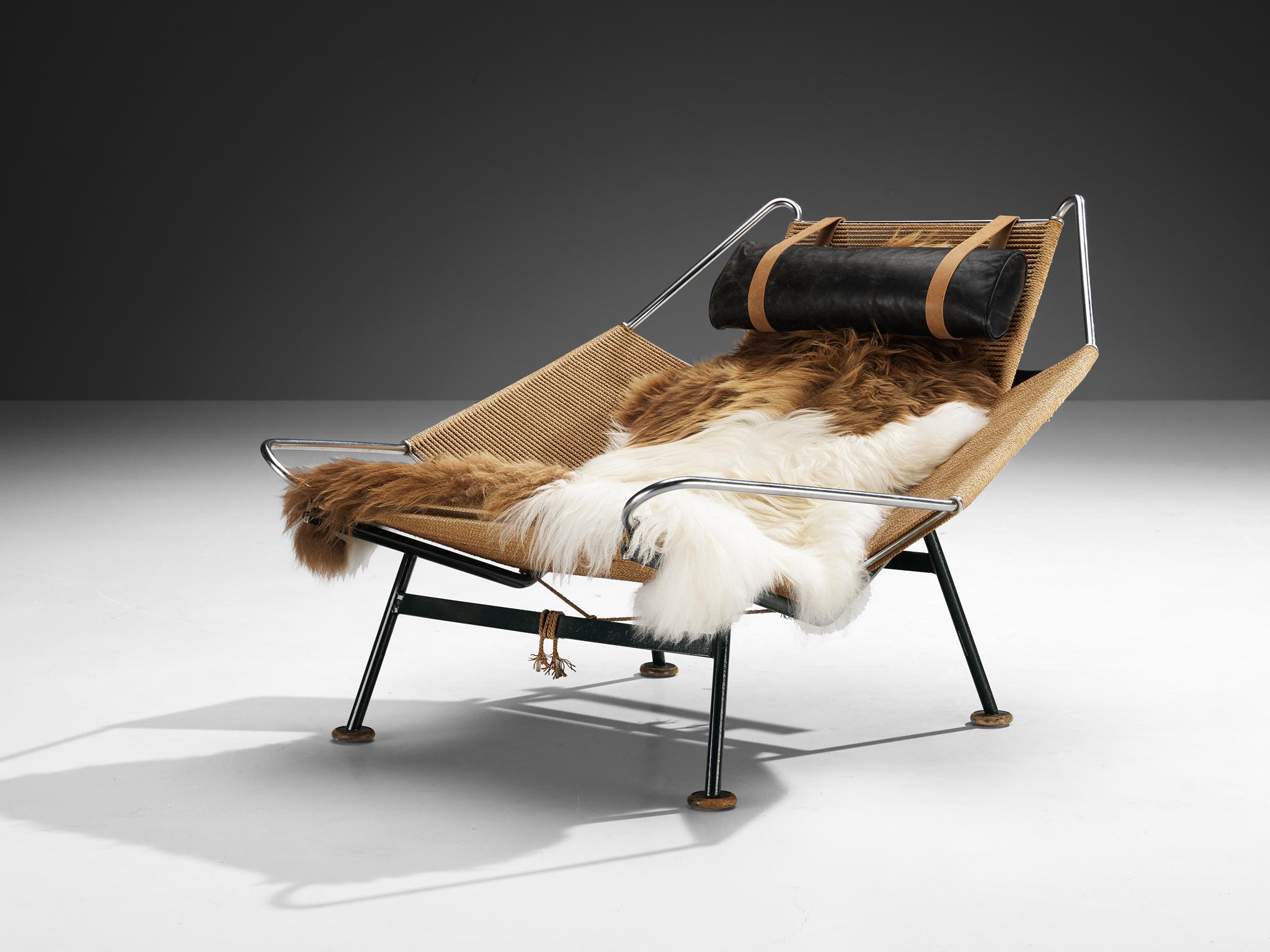 Acier Chaise longue iconique Hans Wegner 