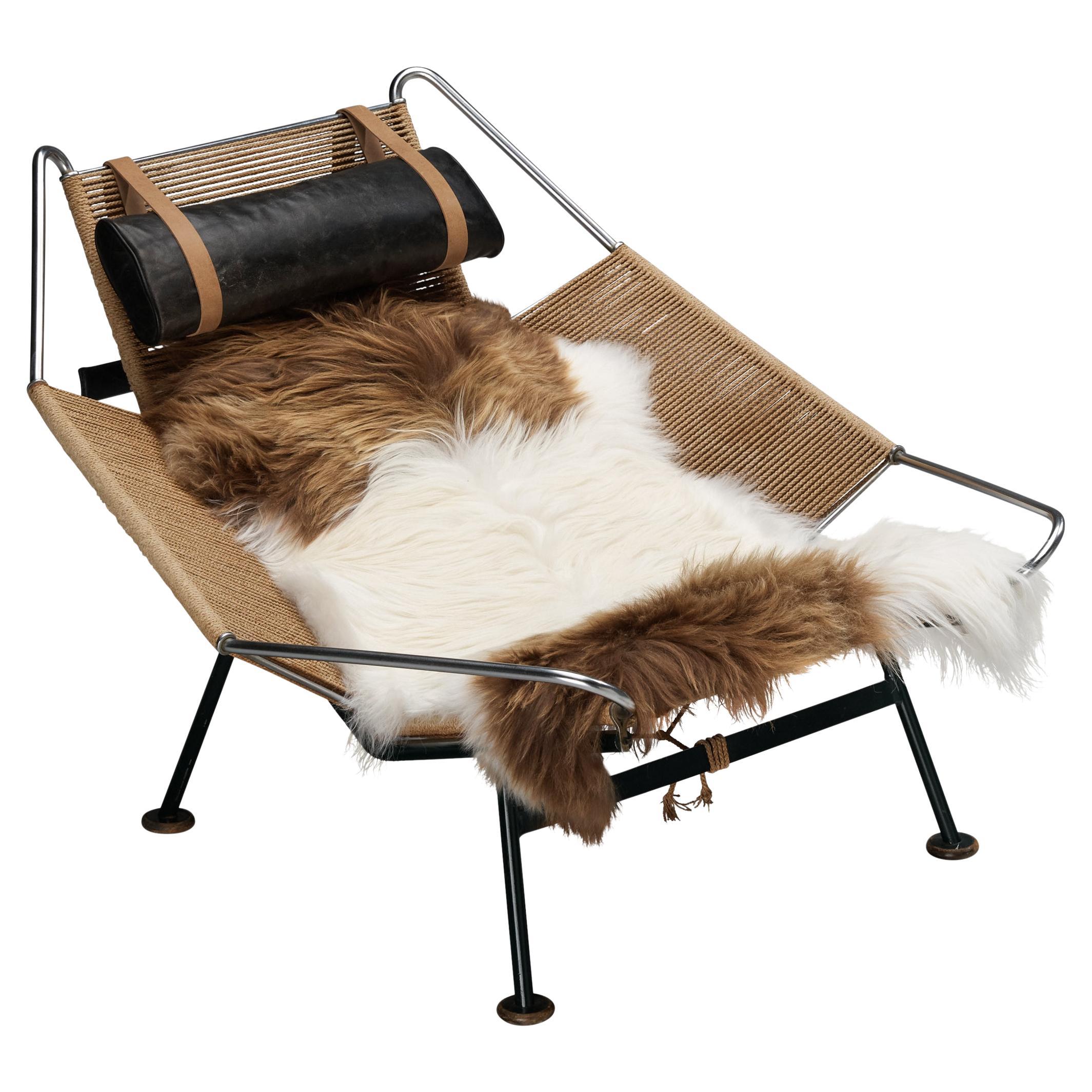 Iconic Hans Wegner ‘Flag Halyard’ Lounge Chair Early Edition Model GE225  For Sale
