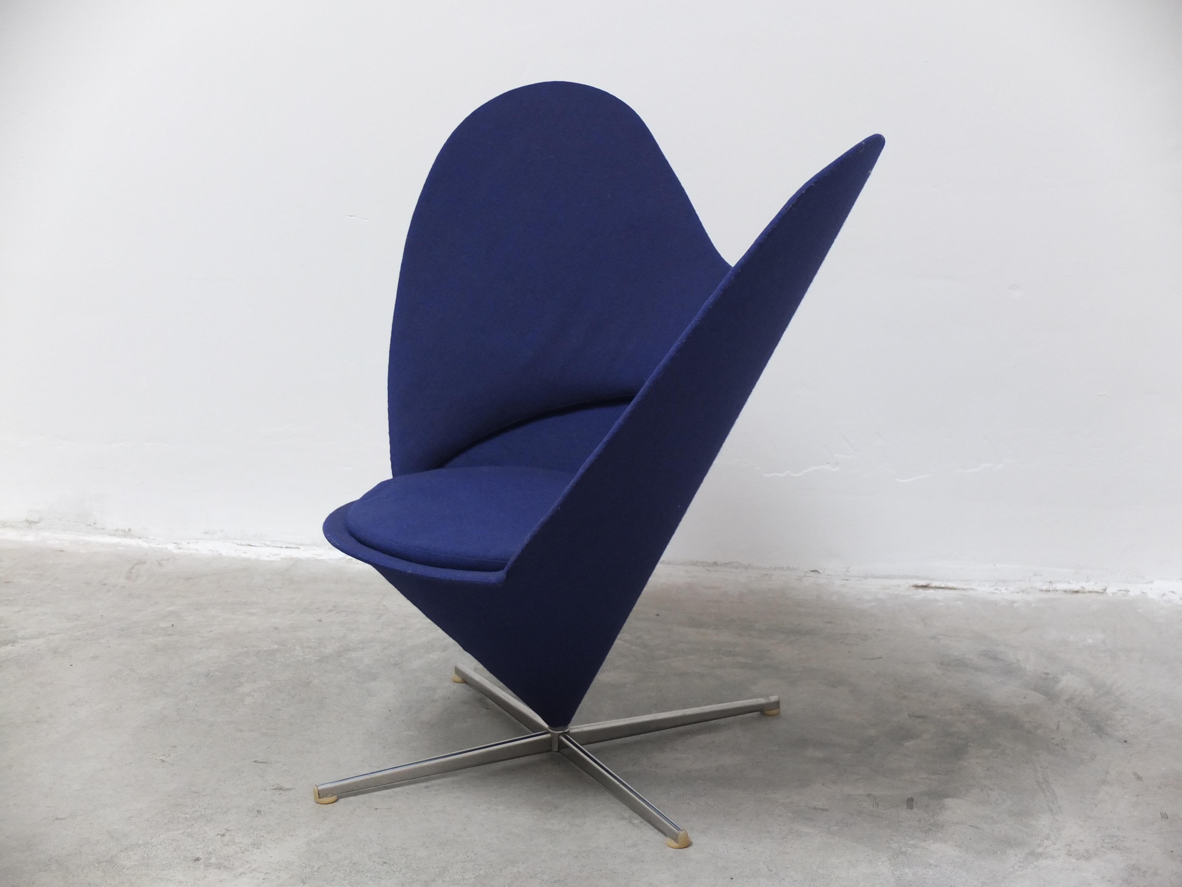 20th Century Iconic 'Heart Cone' Chair by Verner Panton for Plus Linje, 1958 For Sale