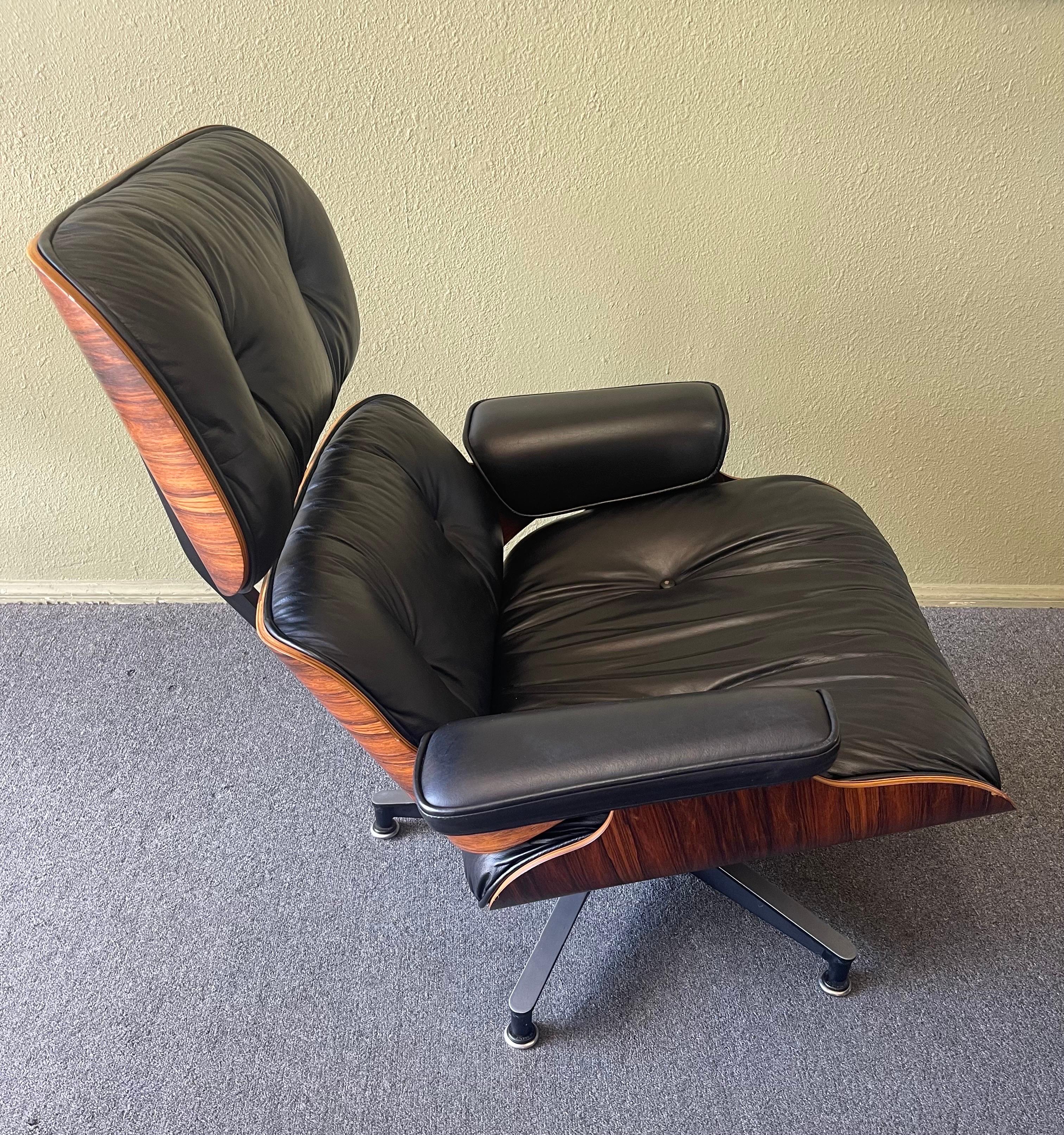 Iconic Herman Miller Eames Rosewood Lounge Chair and Ottoman, Model 670 & 671 4