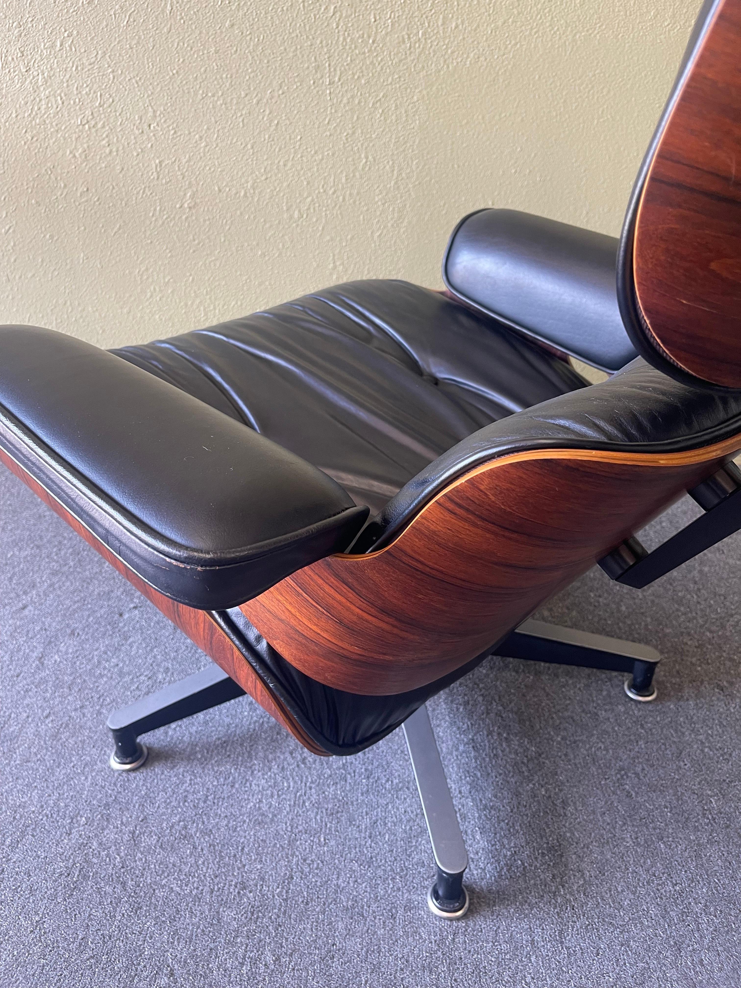 Iconic Herman Miller Eames Rosewood Lounge Chair and Ottoman, Model 670 & 671 6