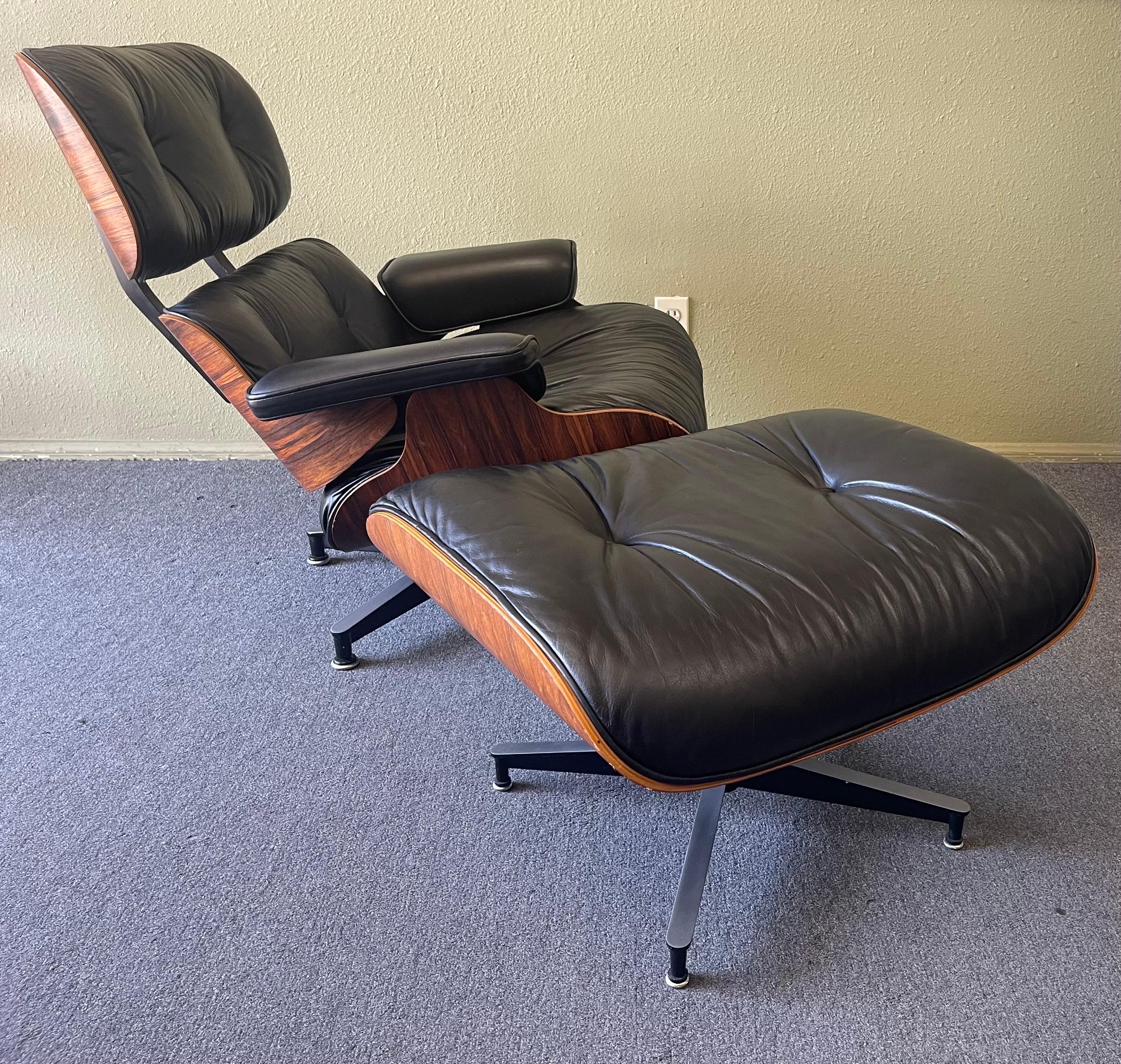 American Iconic Herman Miller Eames Rosewood Lounge Chair and Ottoman, Model 670 & 671