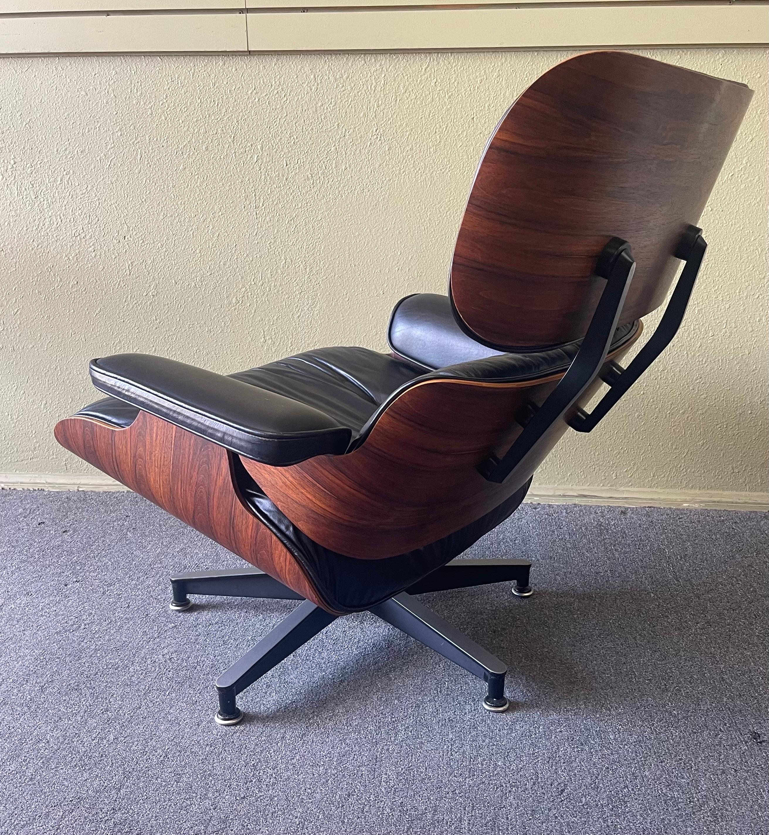 Iconic Herman Miller Eames Rosewood Lounge Chair and Ottoman, Model 670 & 671 1