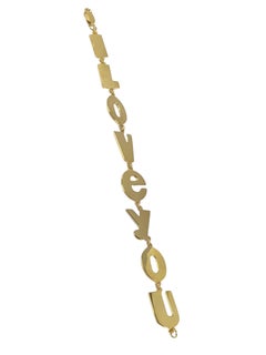 Iconic "I Love You"  Gold Plated Sterling Bracelet
