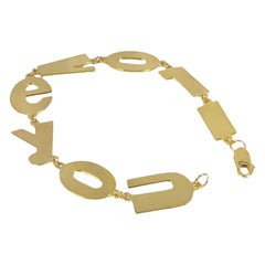 Icone di "I Love You"  Bracciale in argento placcato oro