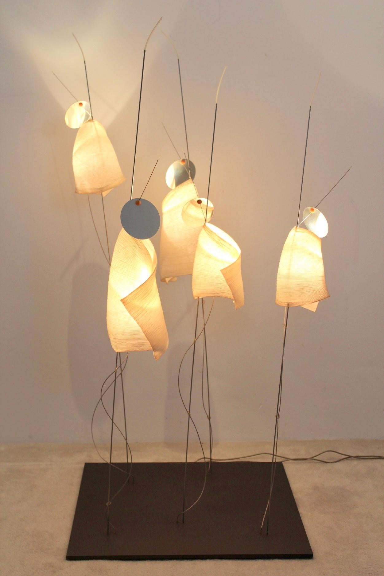Iconic Ingo Maurer ‘Mahbruky’ Table Lamp with Japanese Paper Shades by Dagmar Mo 3