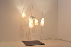 Iconic Ingo Maurer ‘Mahbruky’ Table Lamp with Japanese Paper Shades by Dagmar Mo