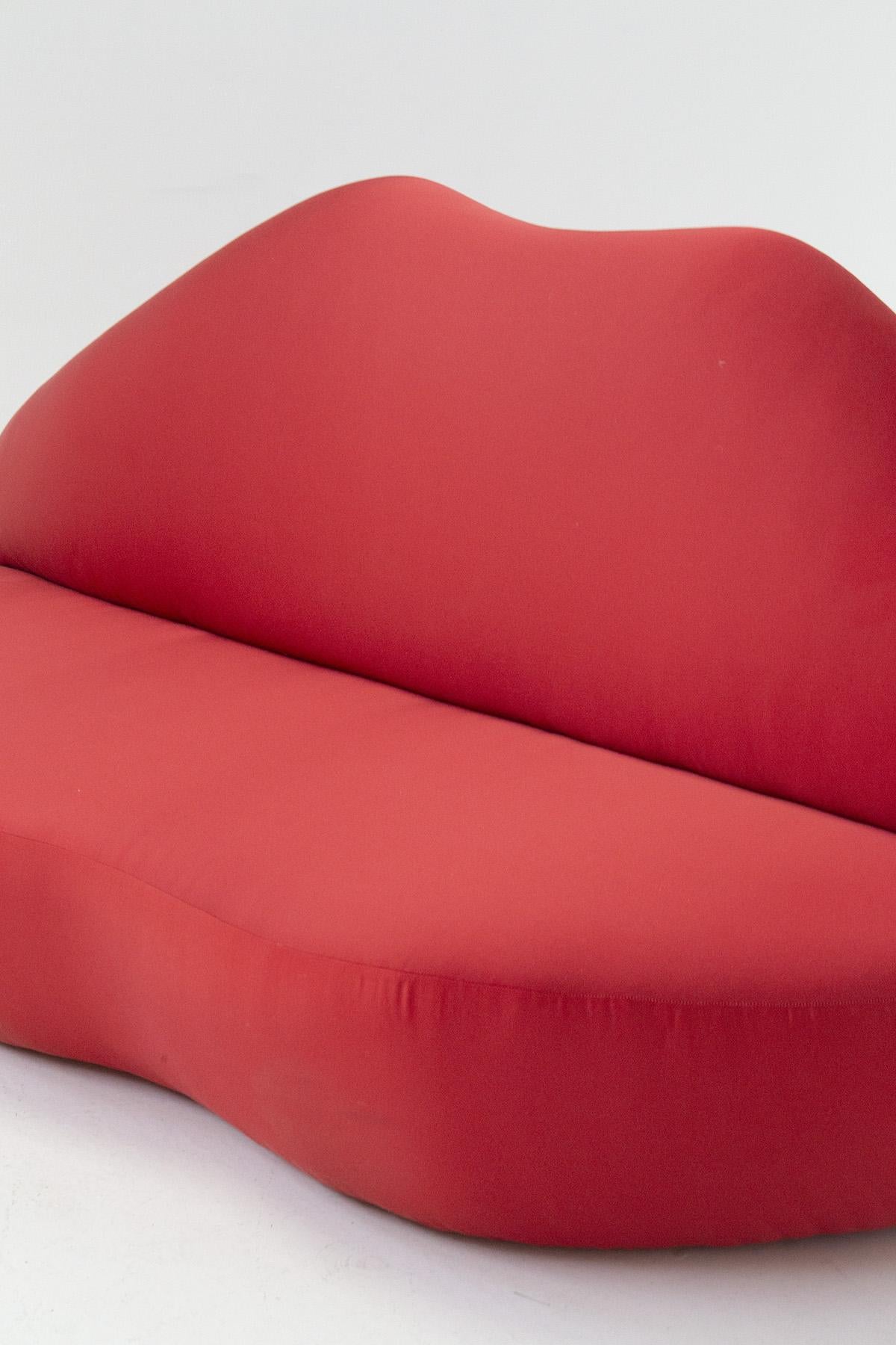 Iconic Italian Red Sofa Mod. Bocca Attributed. to Edra Studio 65 1