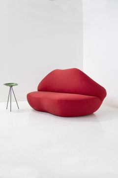 Iconic Italian Red Sofa Mod. Bocca Attributed. to Edra Studio 65
