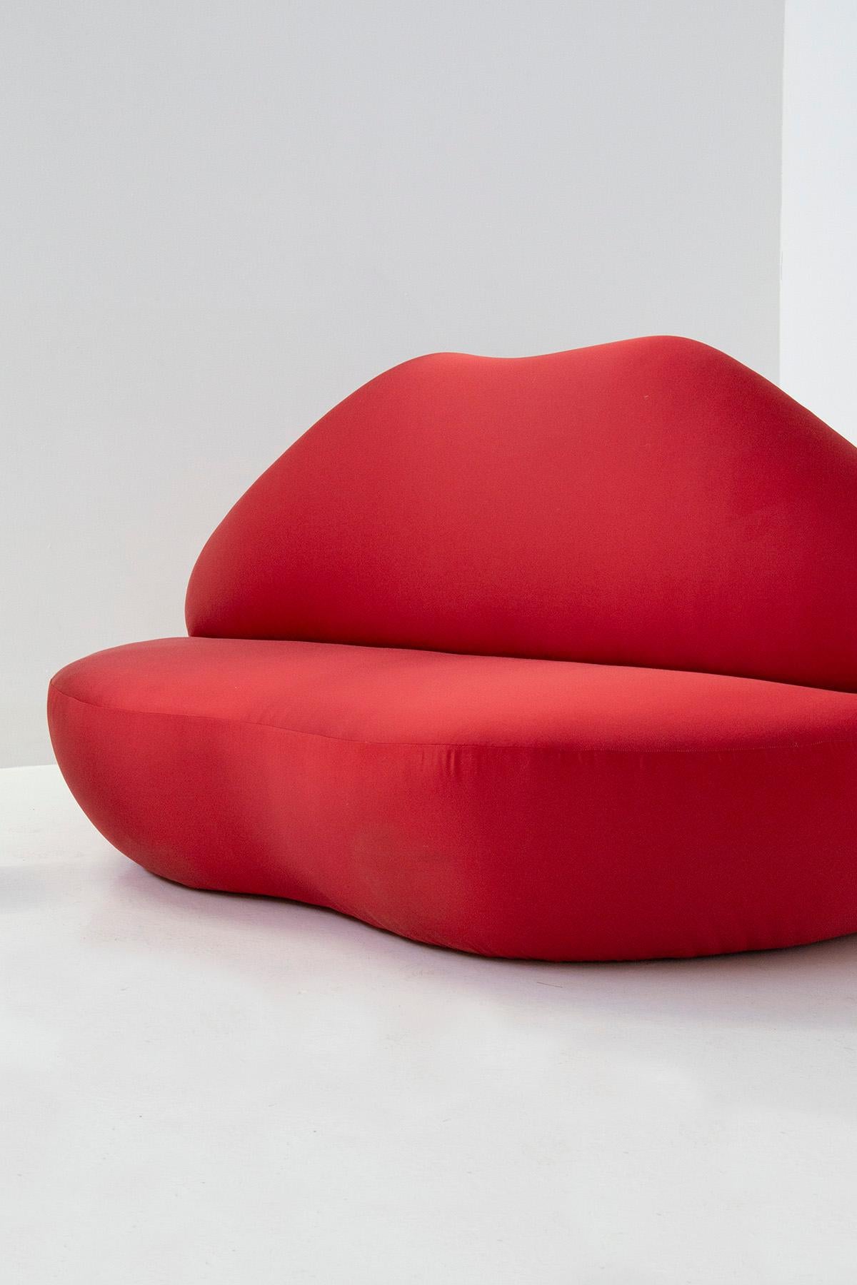 Iconic Italian Red Sofa Mod. Bocca Attributed. to Edra Studio 65 In Good Condition In Milano, IT