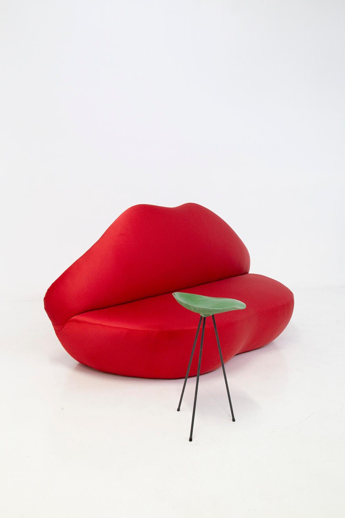 Late 20th Century Iconic Italian Red Sofa Mod. Bocca Attributed. to Edra Studio 65