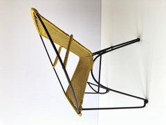 Iconic Italian Yellow Spaghetti Circle Design Relax Chair, 1970s, Italy