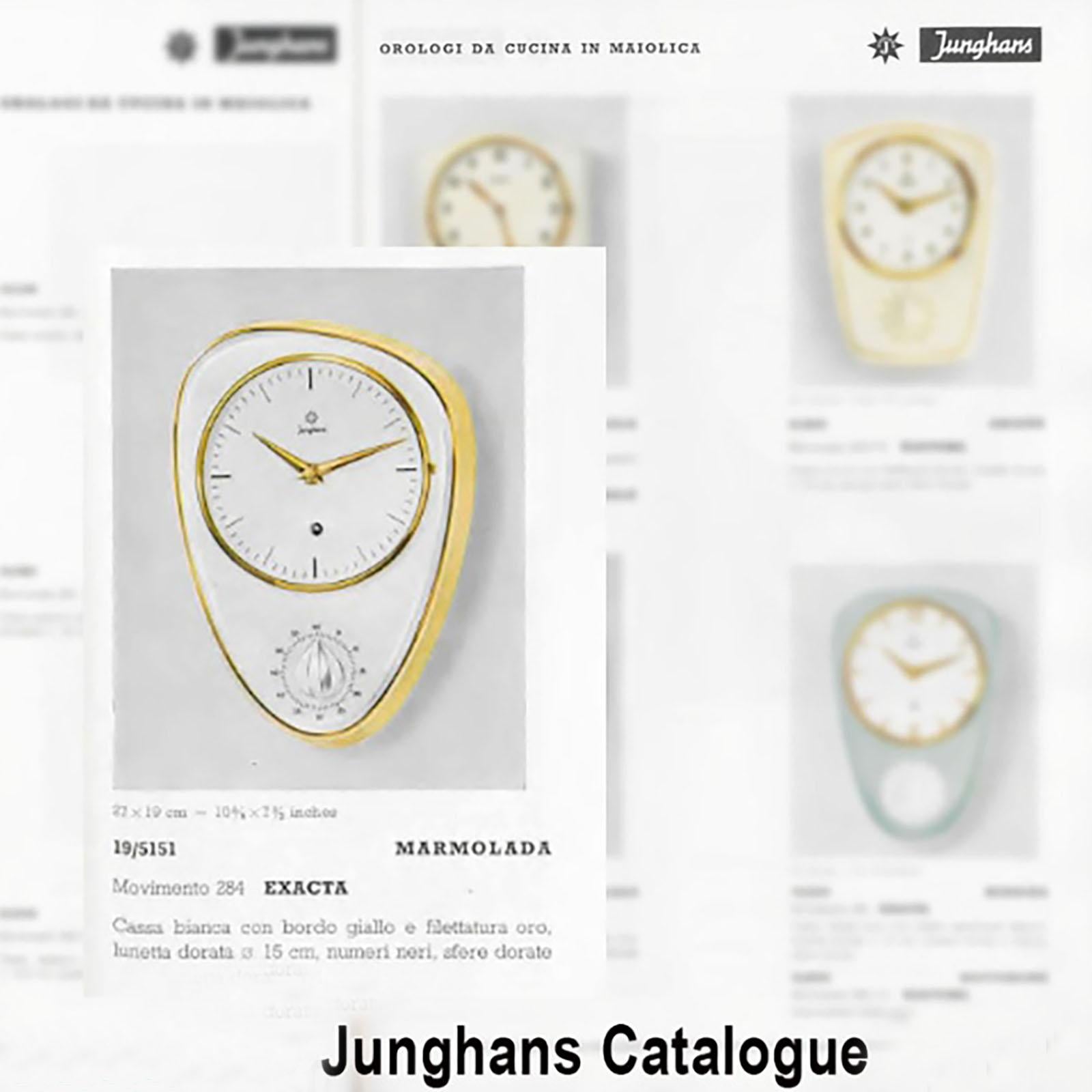 Mid-Century moderno Icone Junghans, Max Bill,  Orologio da cucina in ceramica della Savoia, 