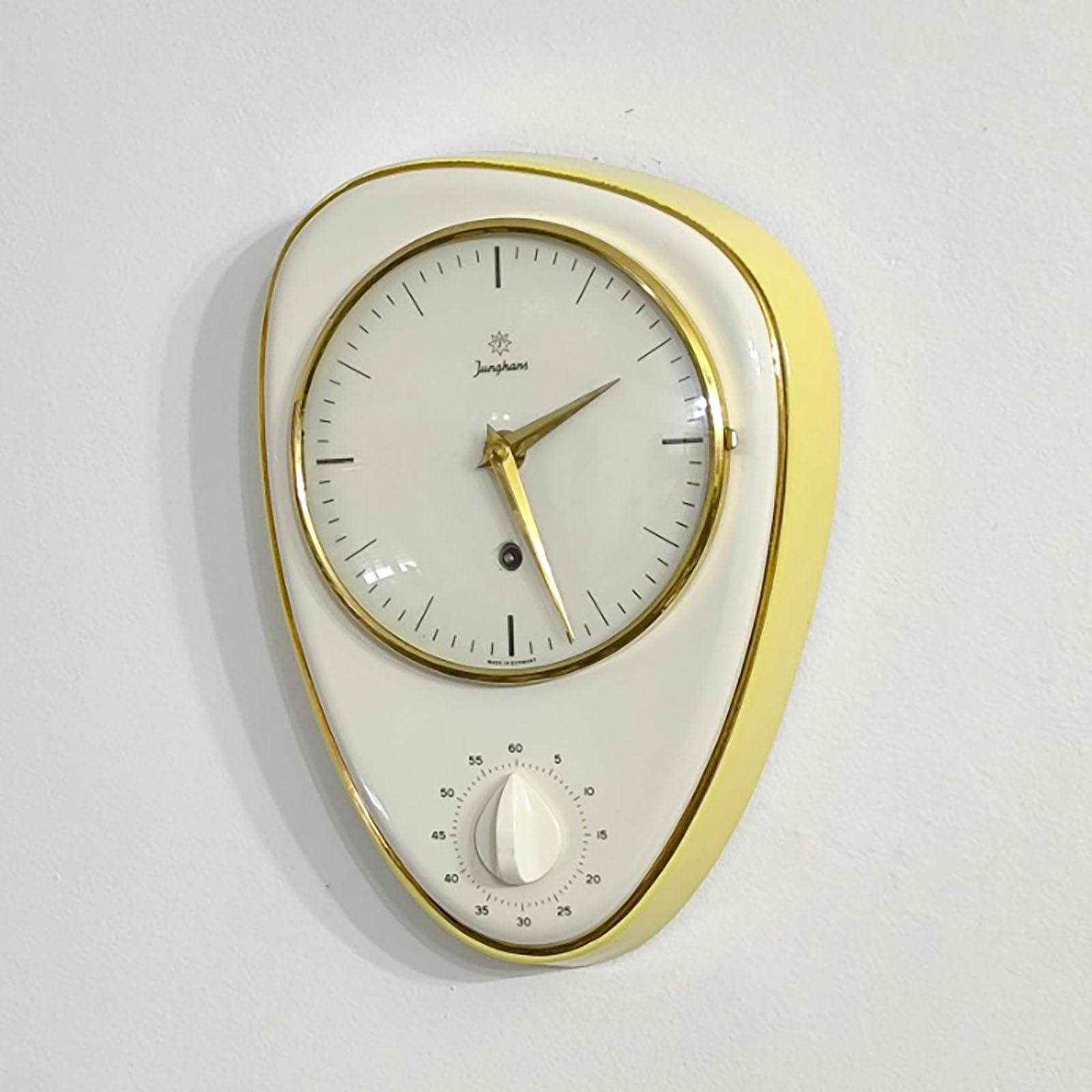 Smaltato Icone Junghans, Max Bill,  Orologio da cucina in ceramica della Savoia, 