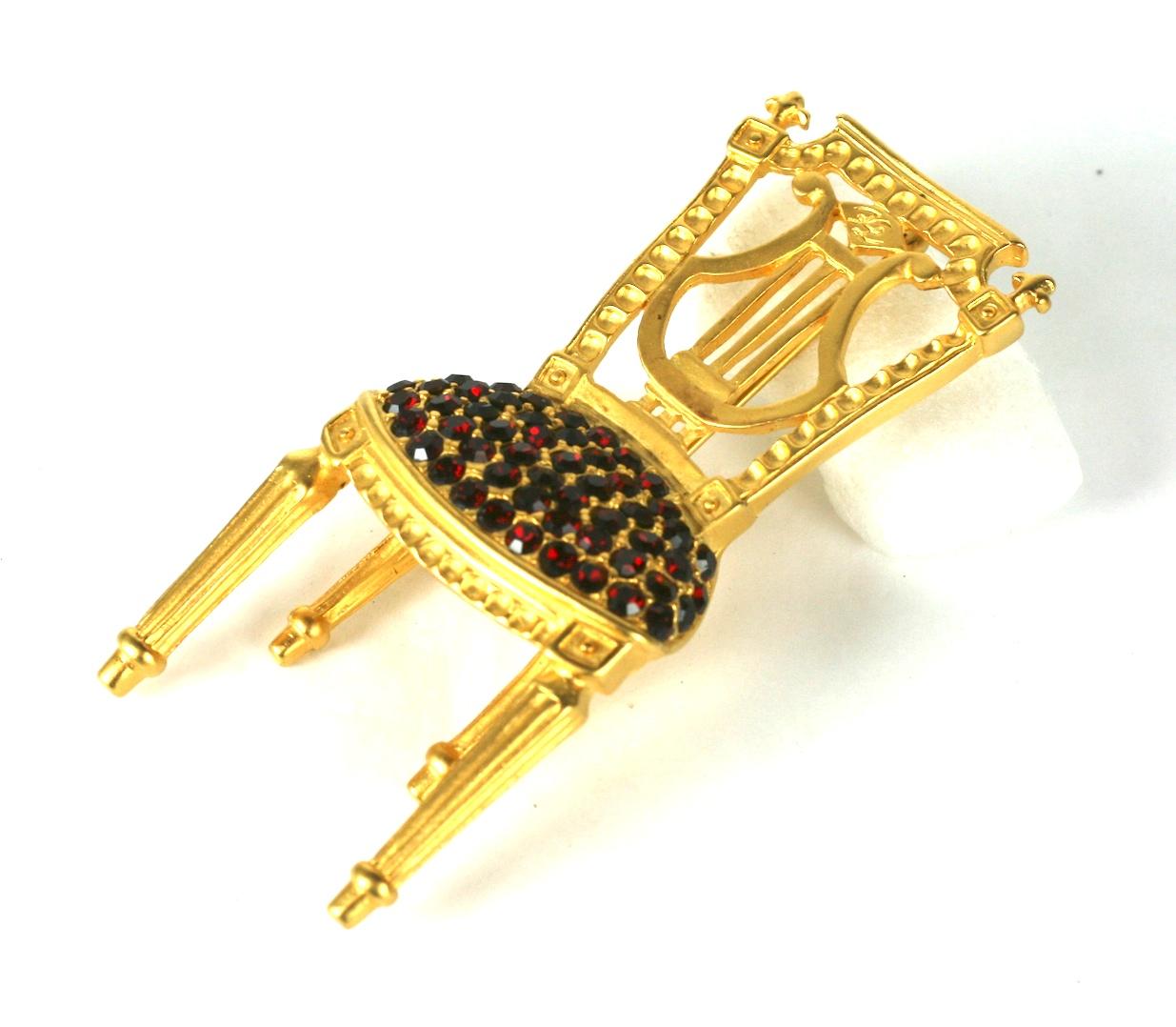 Iconic and charming Karl Lagerfeld French Chair Brooch from his 