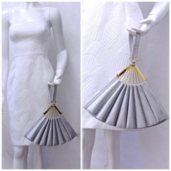 Iconic Karl Lagerfeld Silver Fan Leather Bag