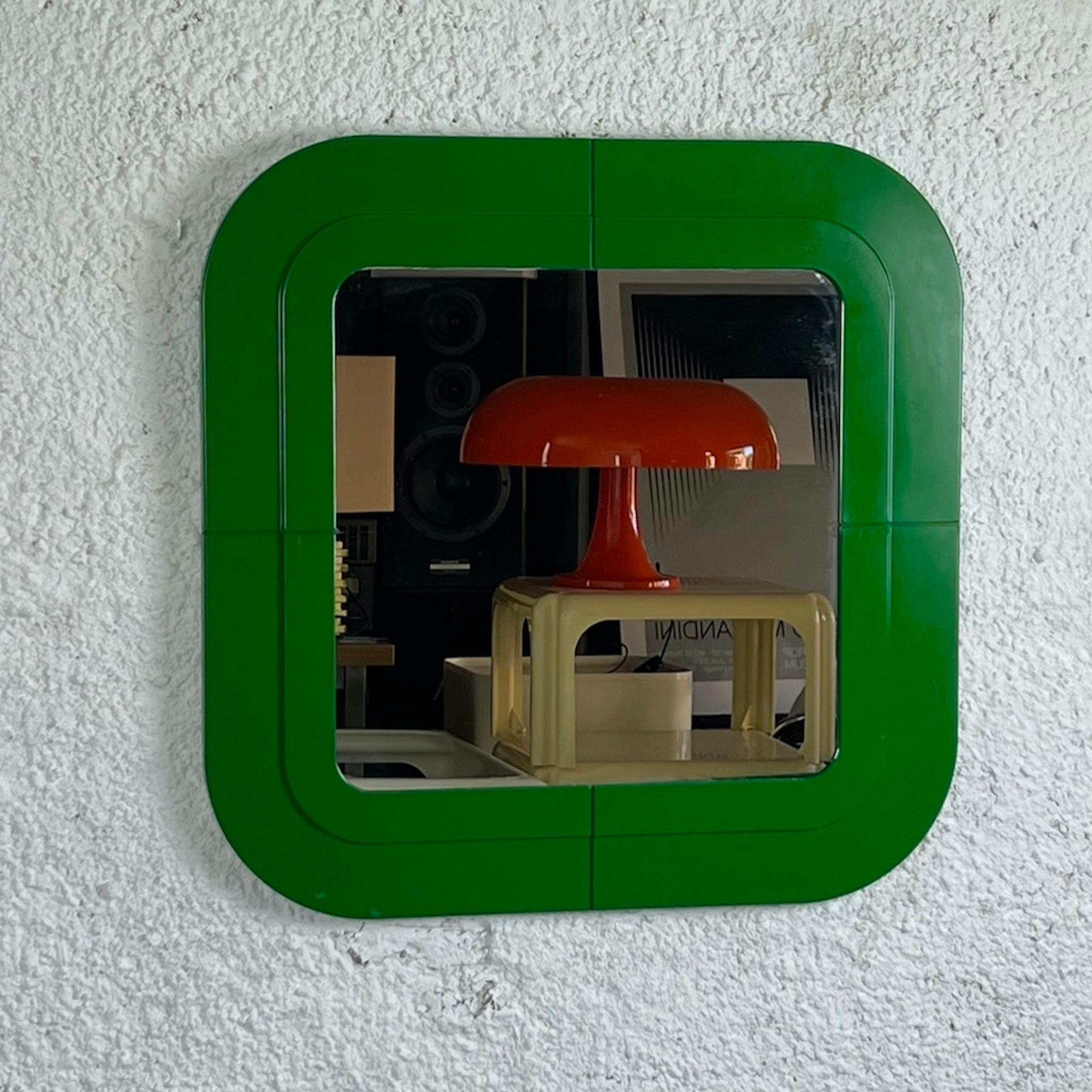 Iconic Kartell Mirror in Green by Anna Castelli Ferrieri, 1970s  3