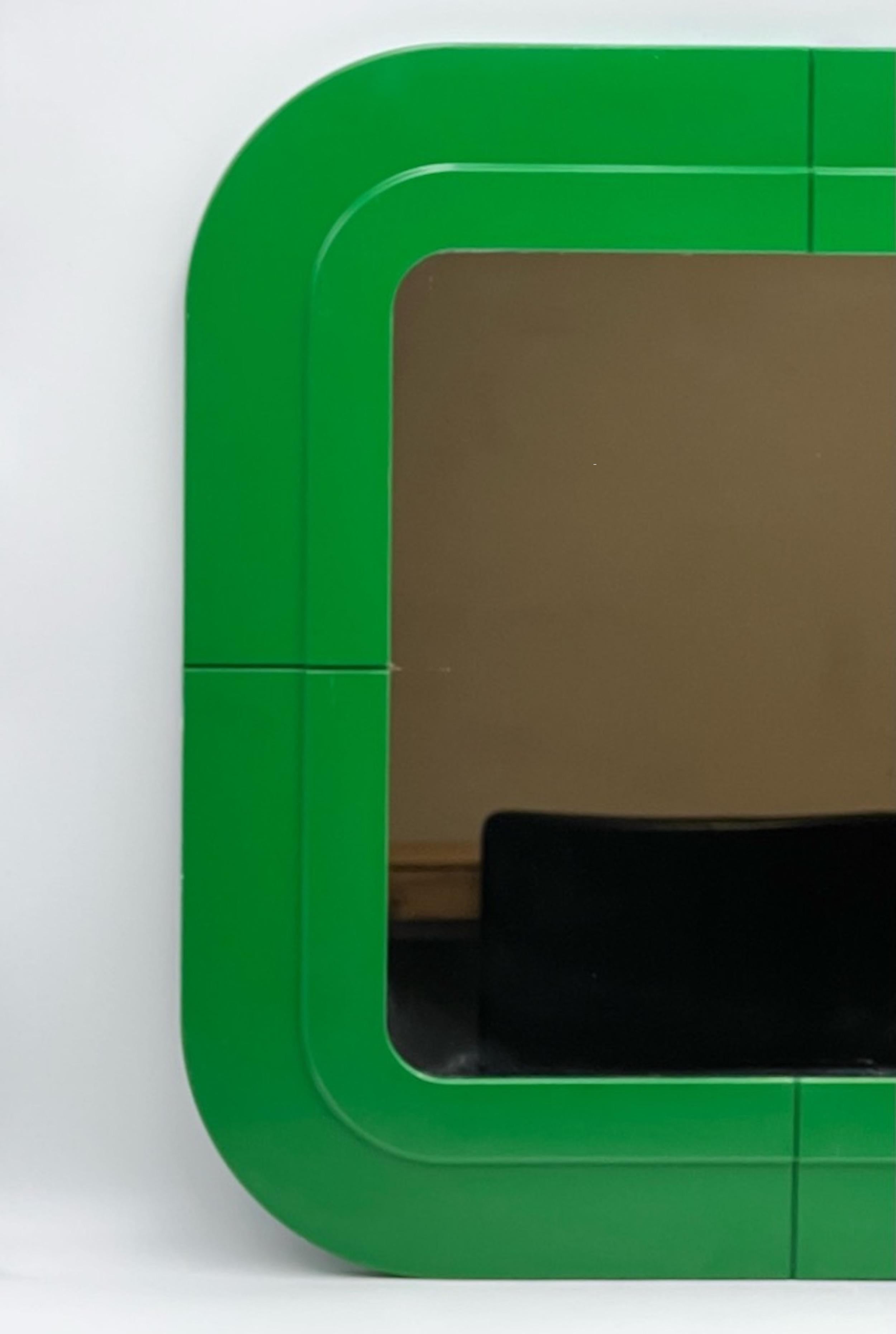 Space Age Iconic Kartell Mirror in Green by Anna Castelli Ferrieri, 1970s  For Sale