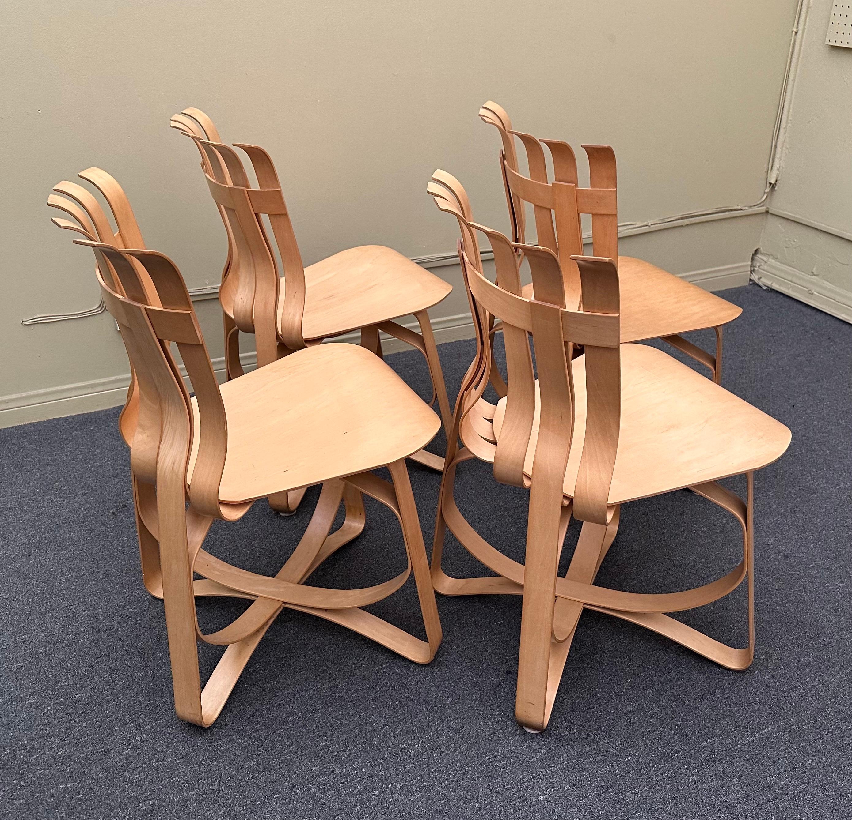 Iconic Knoll Hat Trick Table & Chairs Dining Set by Frank Gehry Stamped & Dated For Sale 3