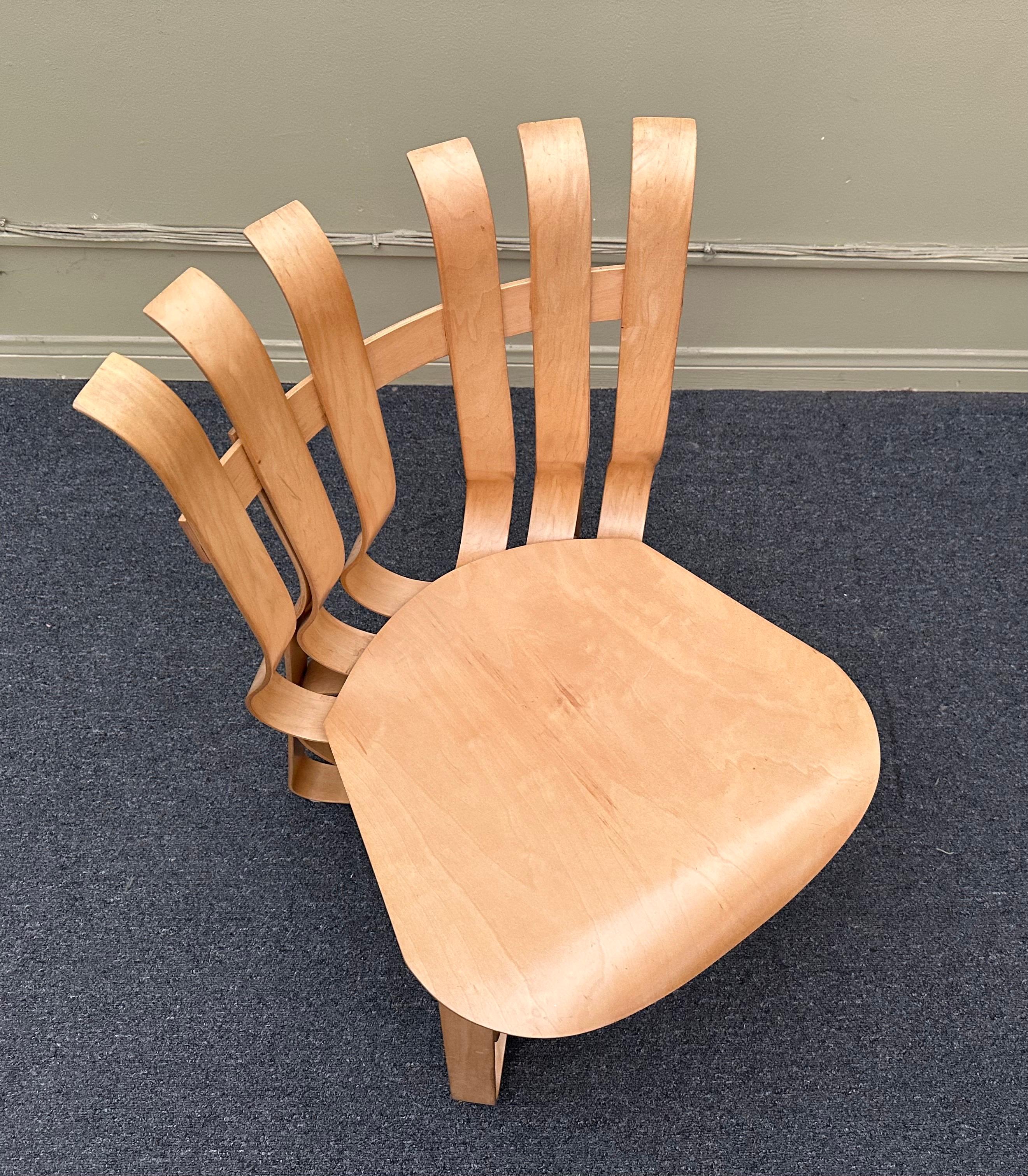 Iconic Knoll Hat Trick Table & Chairs Dining Set by Frank Gehry Stamped & Dated For Sale 4