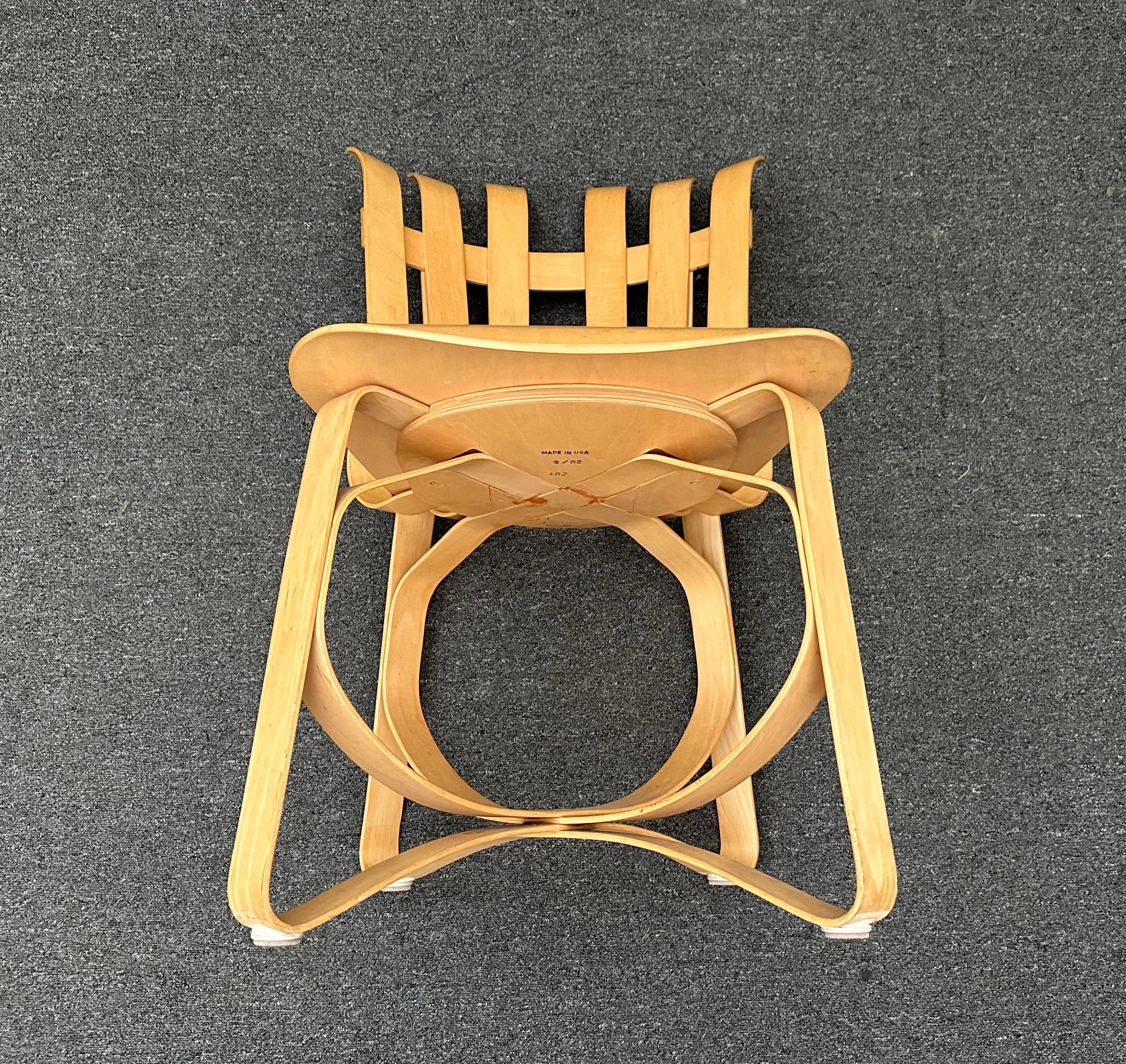 Iconic Knoll Hat Trick Table & Chairs Dining Set by Frank Gehry Stamped & Dated For Sale 6