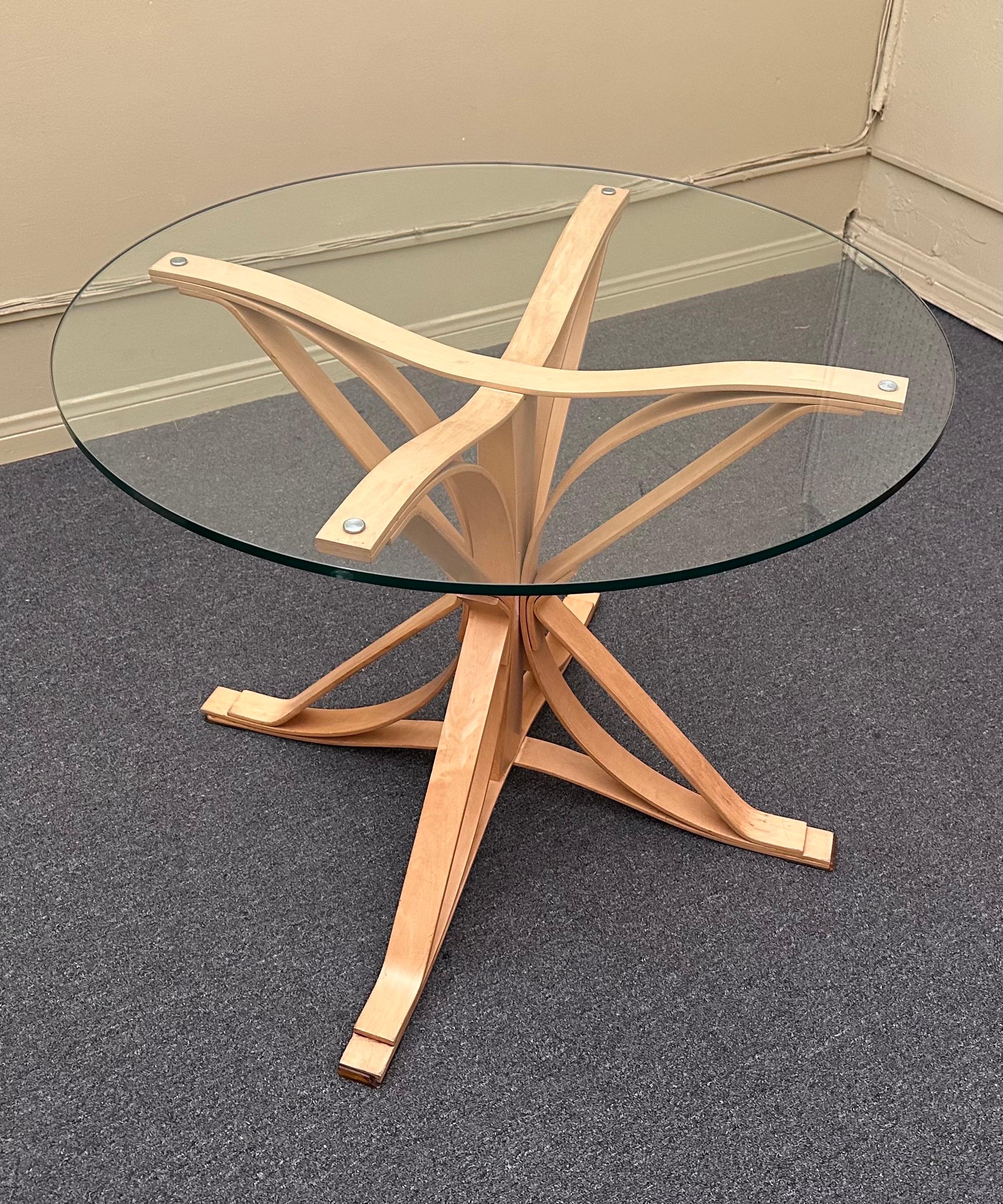 20th Century Iconic Knoll Hat Trick Table & Chairs Dining Set by Frank Gehry Stamped & Dated For Sale