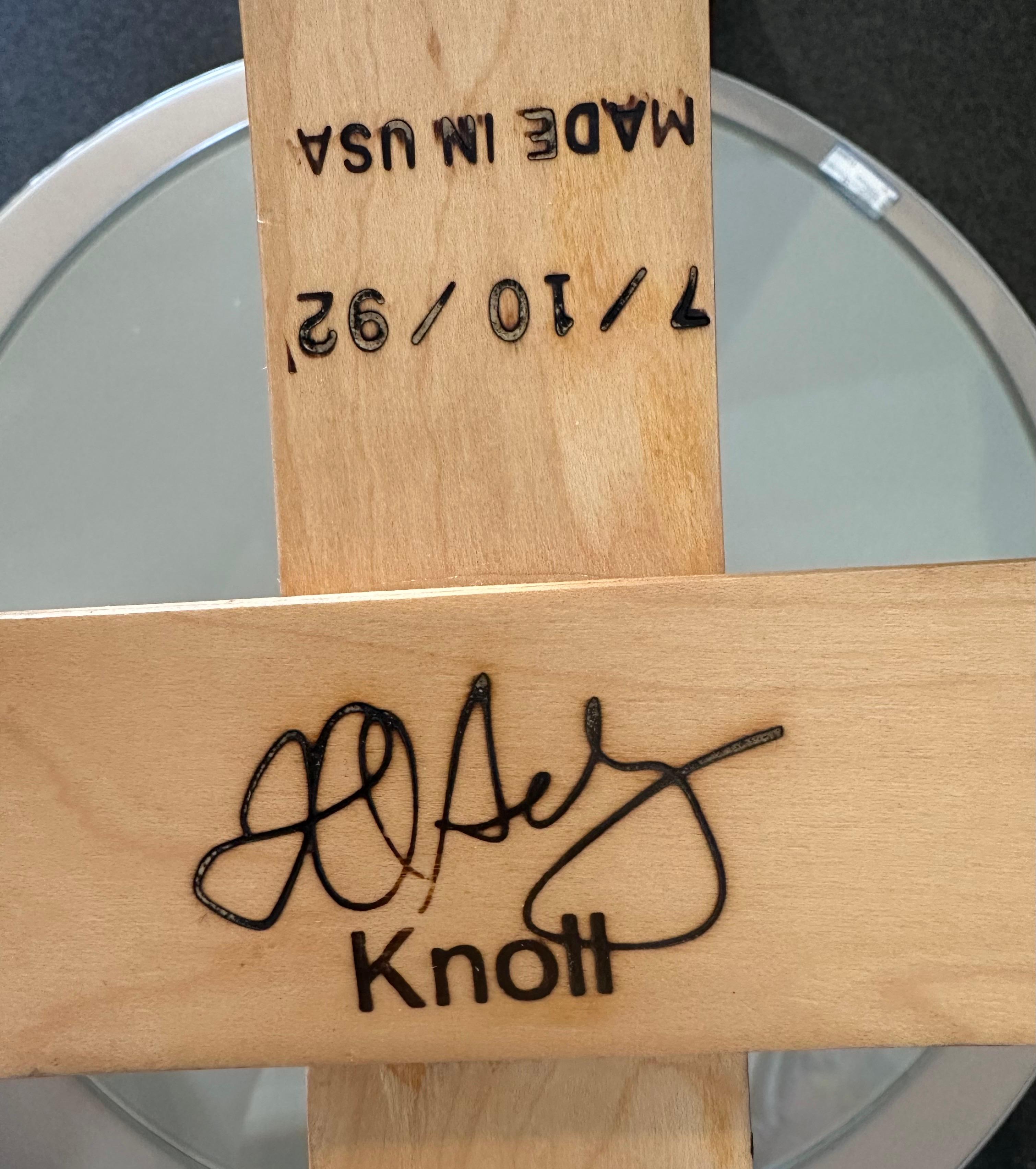 Wood Iconic Knoll Hat Trick Table & Chairs Dining Set by Frank Gehry Stamped & Dated For Sale