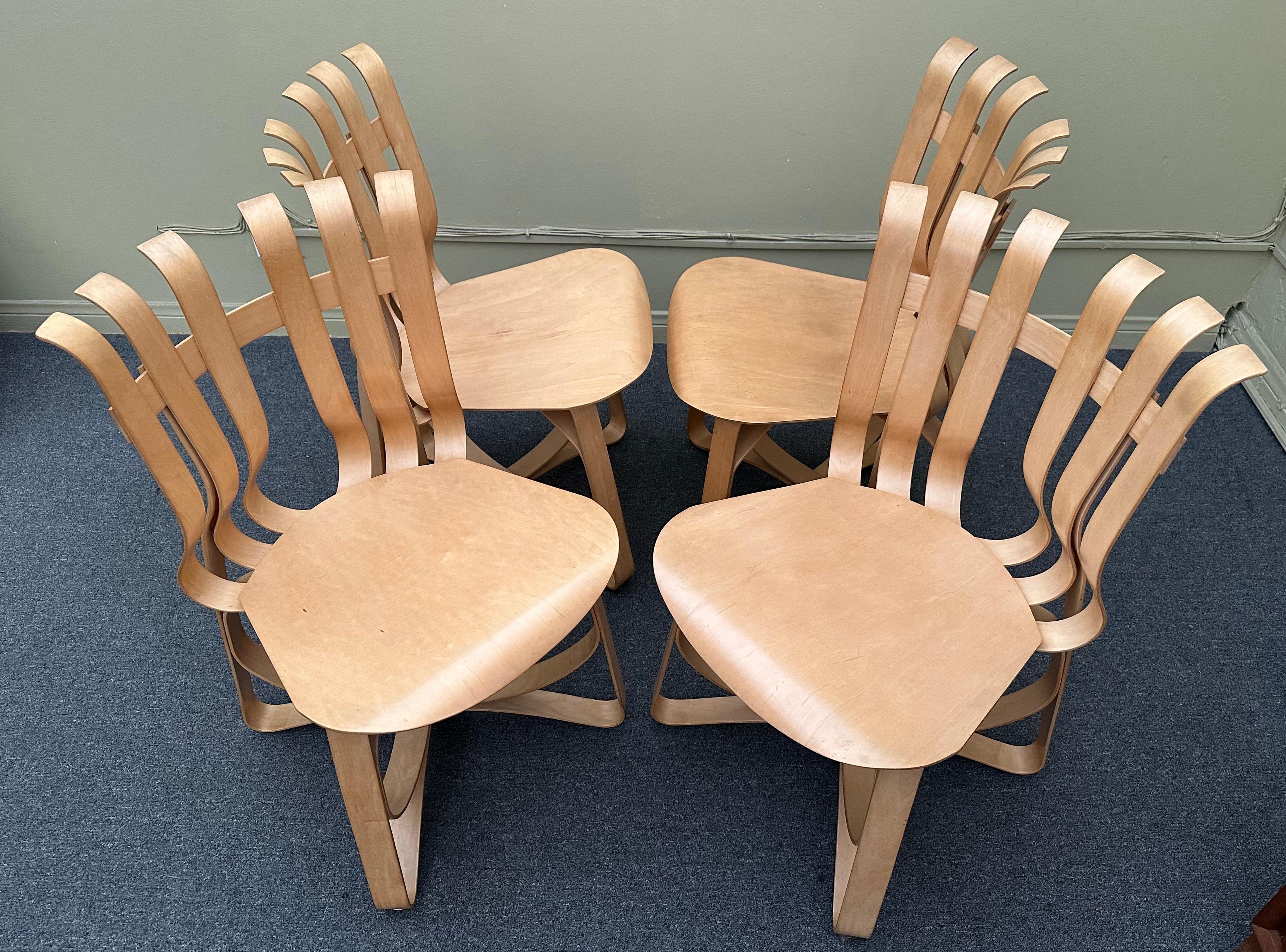 Iconic Knoll Hat Trick Table & Chairs Dining Set by Frank Gehry Stamped & Dated For Sale 1