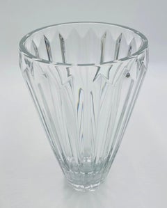 Iconic Kosta Boda Signed Crystal Vase, Swedish Art Glass, Mid-Century Modern