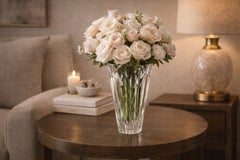 Iconic Kosta Boda Signed Crystal Vase, Swedish Art Glass, Mid-Century Modern