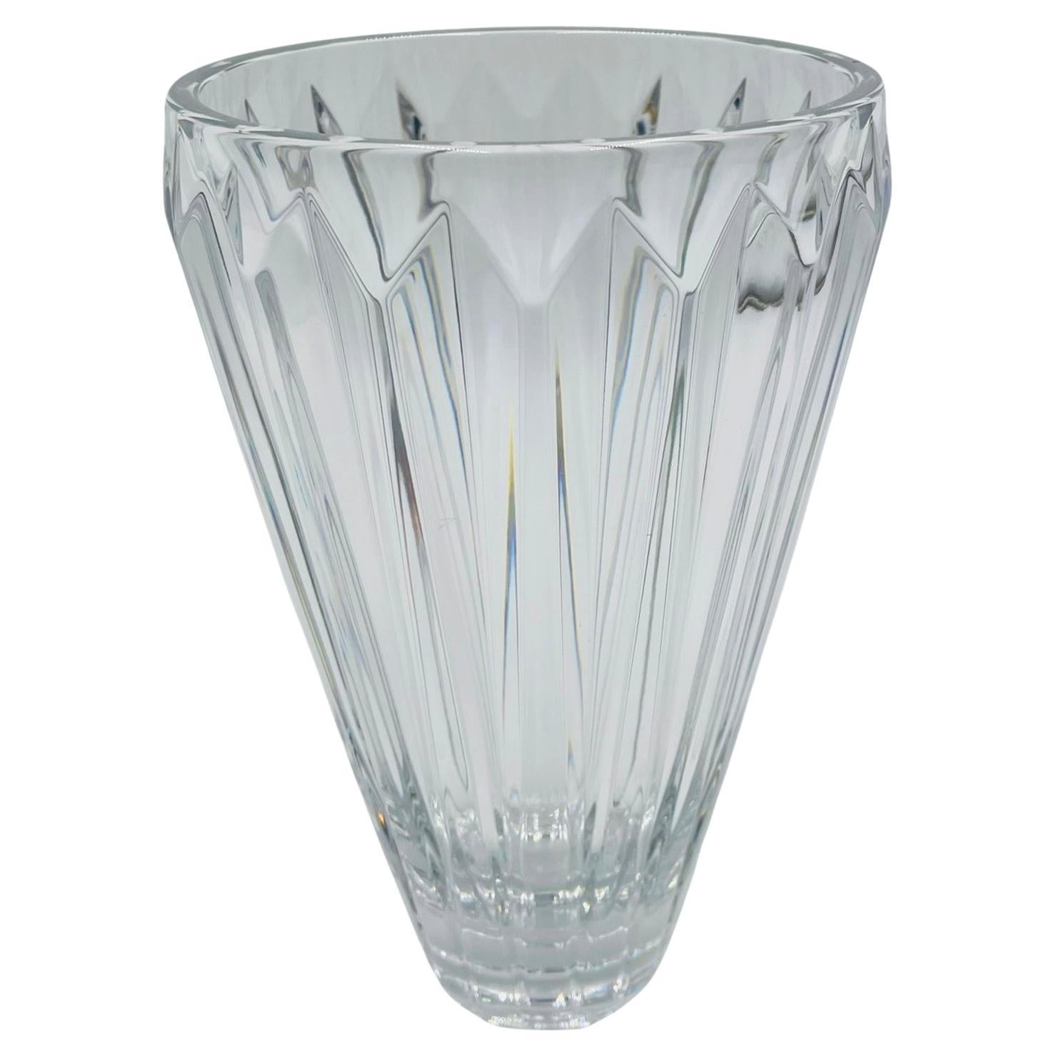 Iconic Kosta Boda Signed Crystal Vase, Swedish Art Glass, Mid-Century Modern