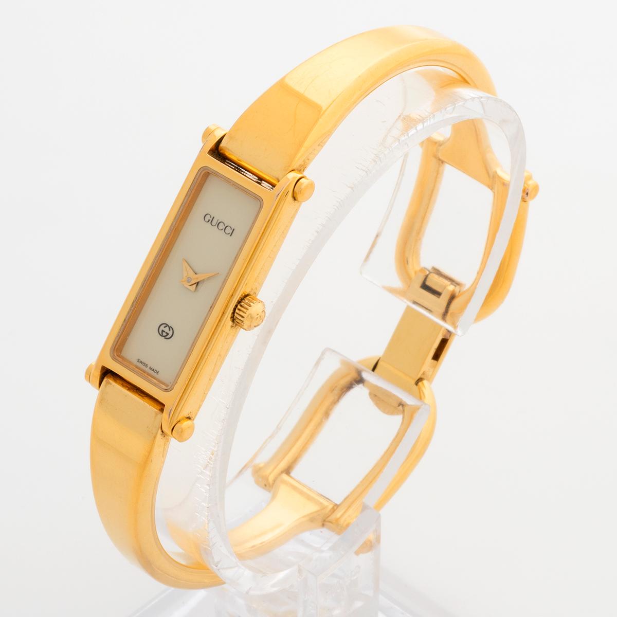 Iconic Ladies Gucci Ref 1500l, Heavy Gold Plate, Excellent Condition, Circa 1995 In Excellent Condition In Canterbury, England