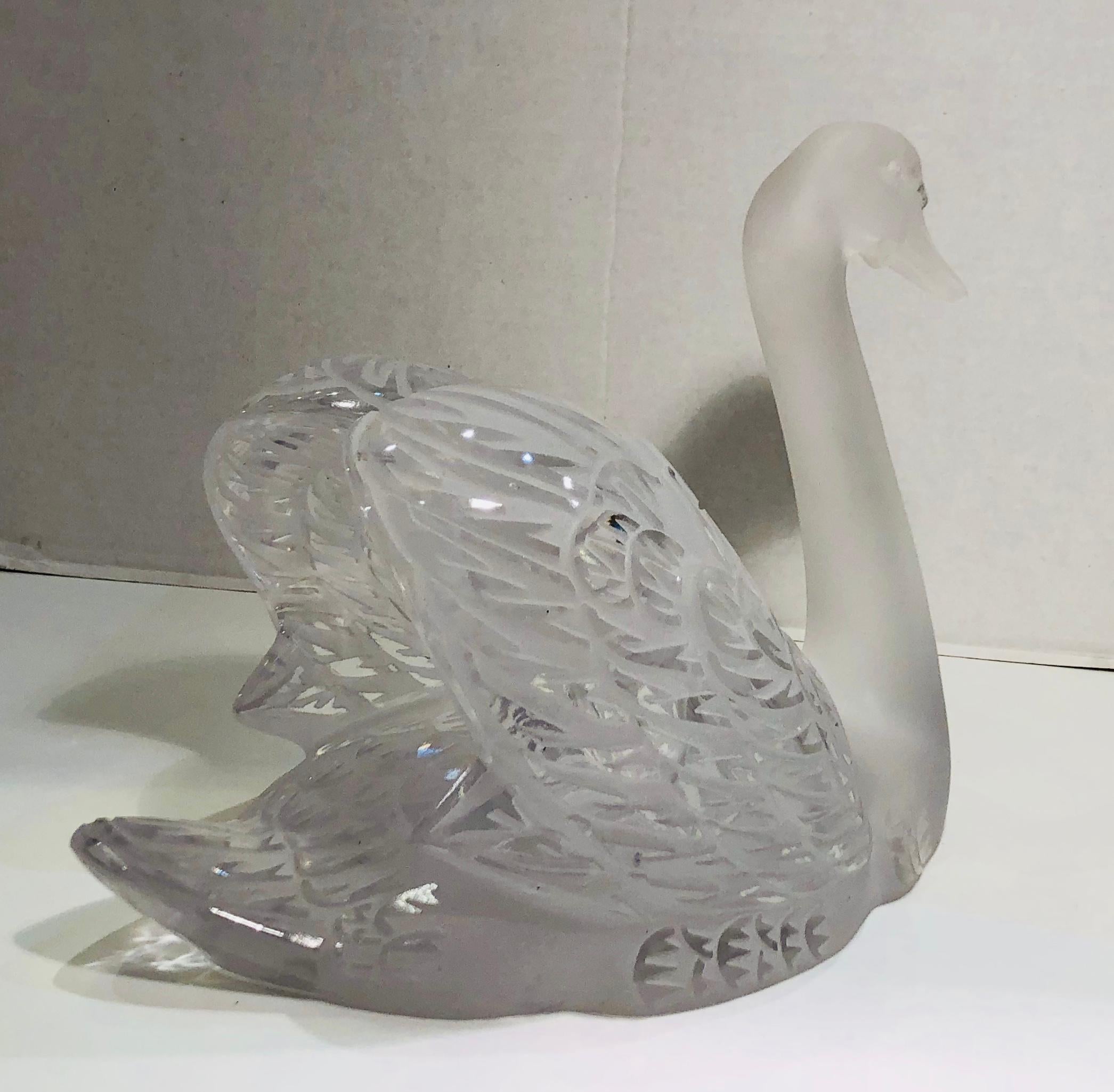 Große französische Skulptur „Schwankopf hoch“ aus Kristall von Lalique, ikonische Skulptur im Angebot 6