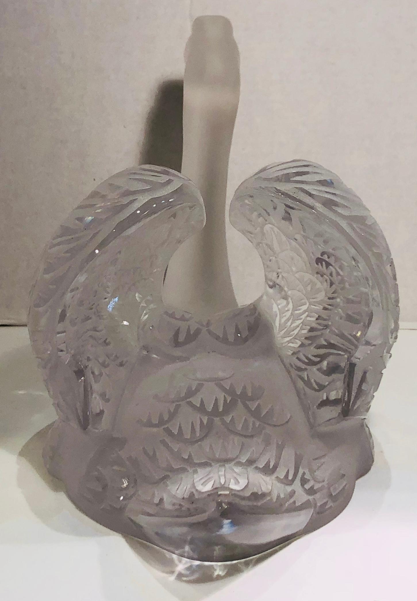 Große französische Skulptur „Schwankopf hoch“ aus Kristall von Lalique, ikonische Skulptur (Französisch) im Angebot