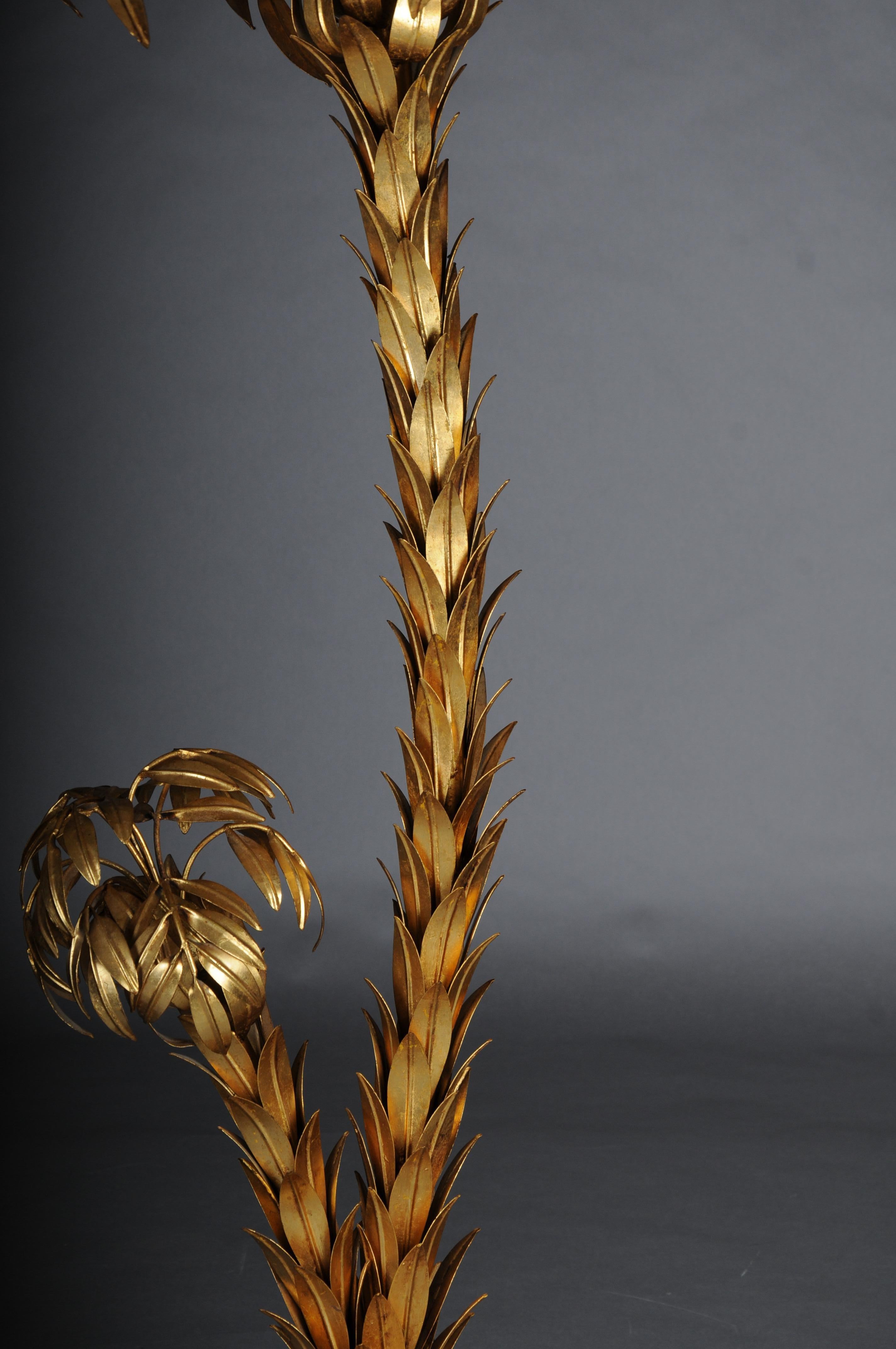 20th Century Iconic large palm floor lamp by Hans Kögl/Koegl. Gold, vintage For Sale